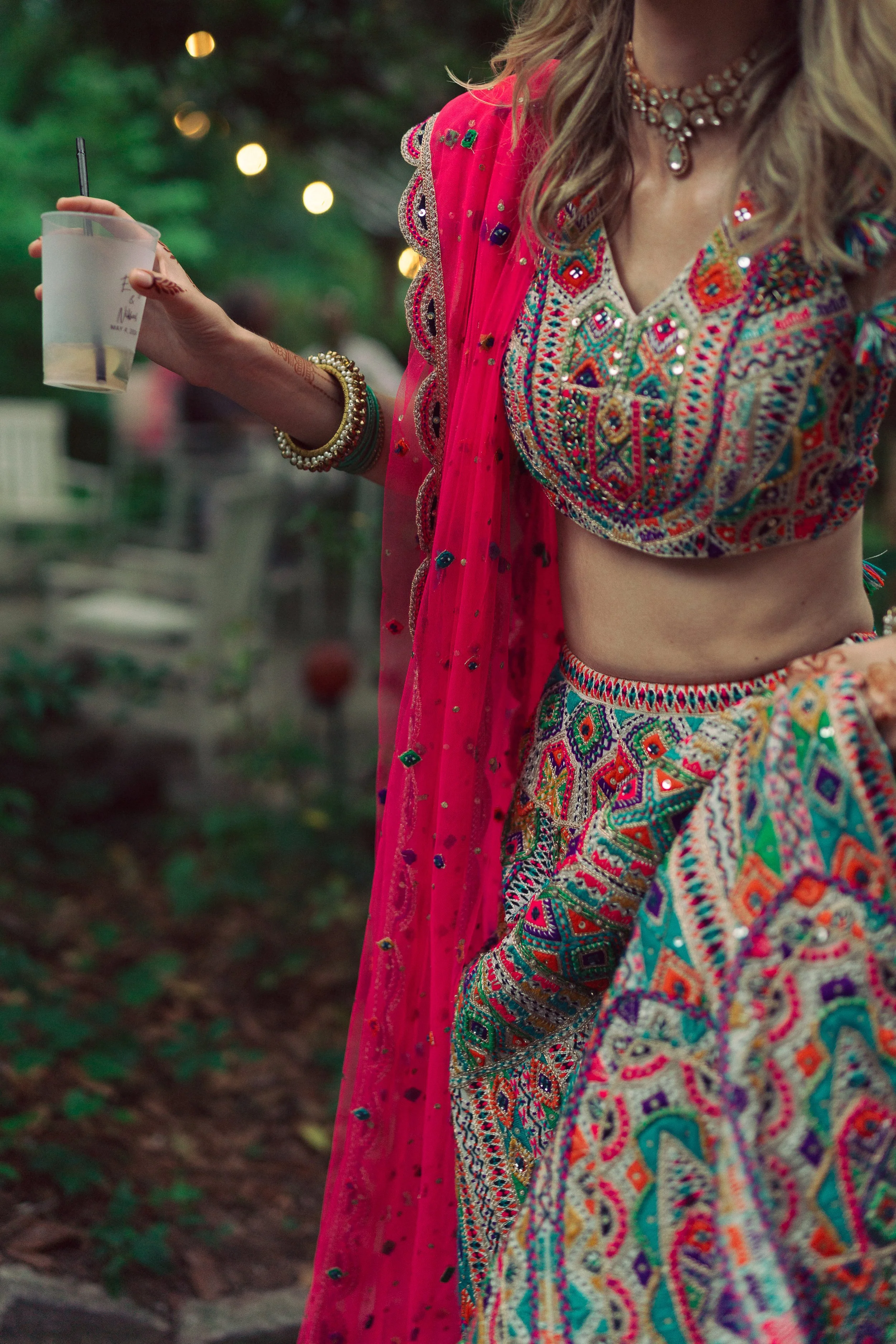 unique and handmade Indian wedding gown made in New York for the wedding at walker world in wilmington nc