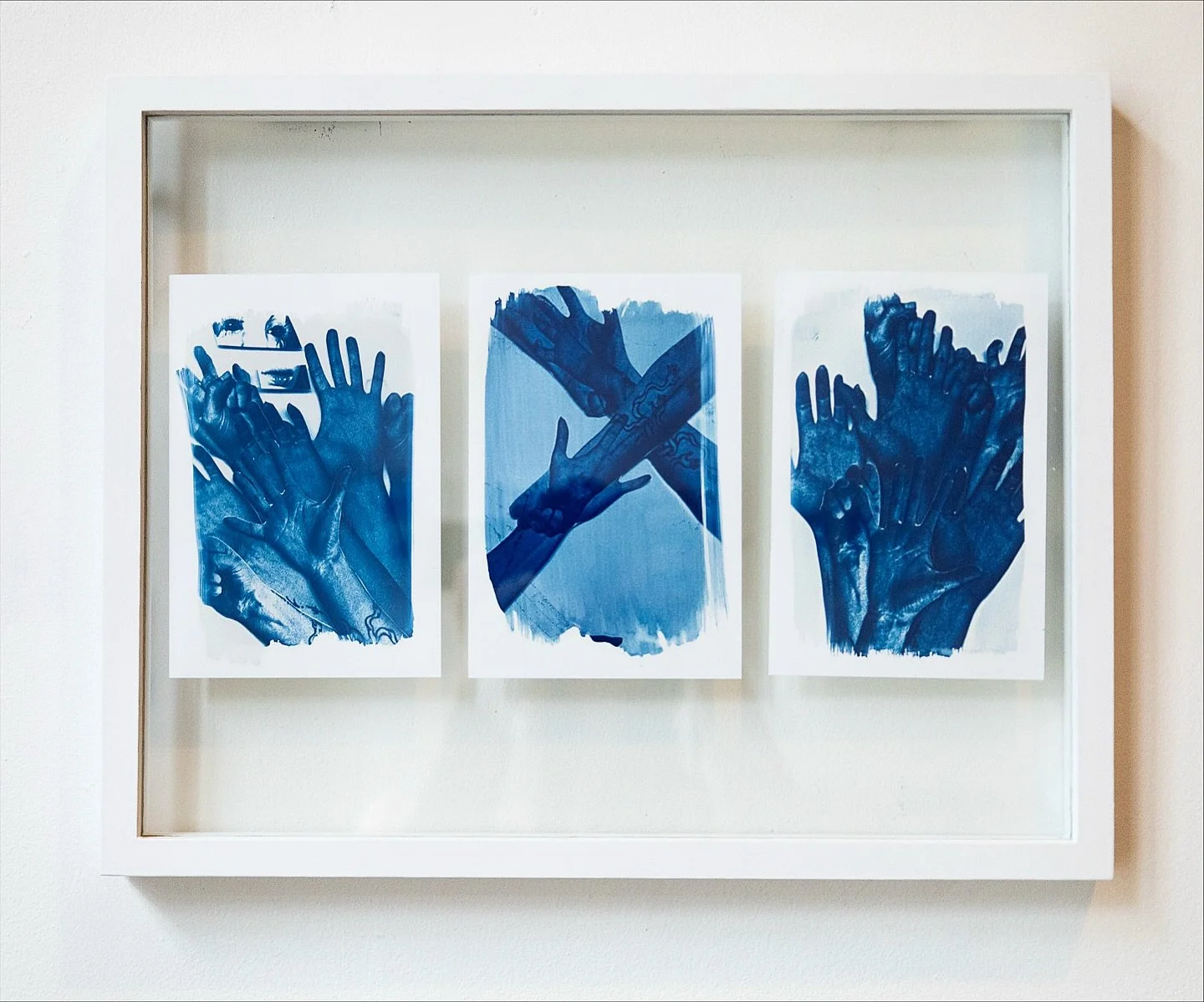 Only a few more days to shop available LAPSE pieces at 85 west street 🪽 

Open now til Oct 30th, hours pinned to profile 🤍

Pictured pieces by Talia Smith @txlsmth 

Triptych I, cyanotype collage on pearl paper
Solo  VII, cyanotype collage on pearl