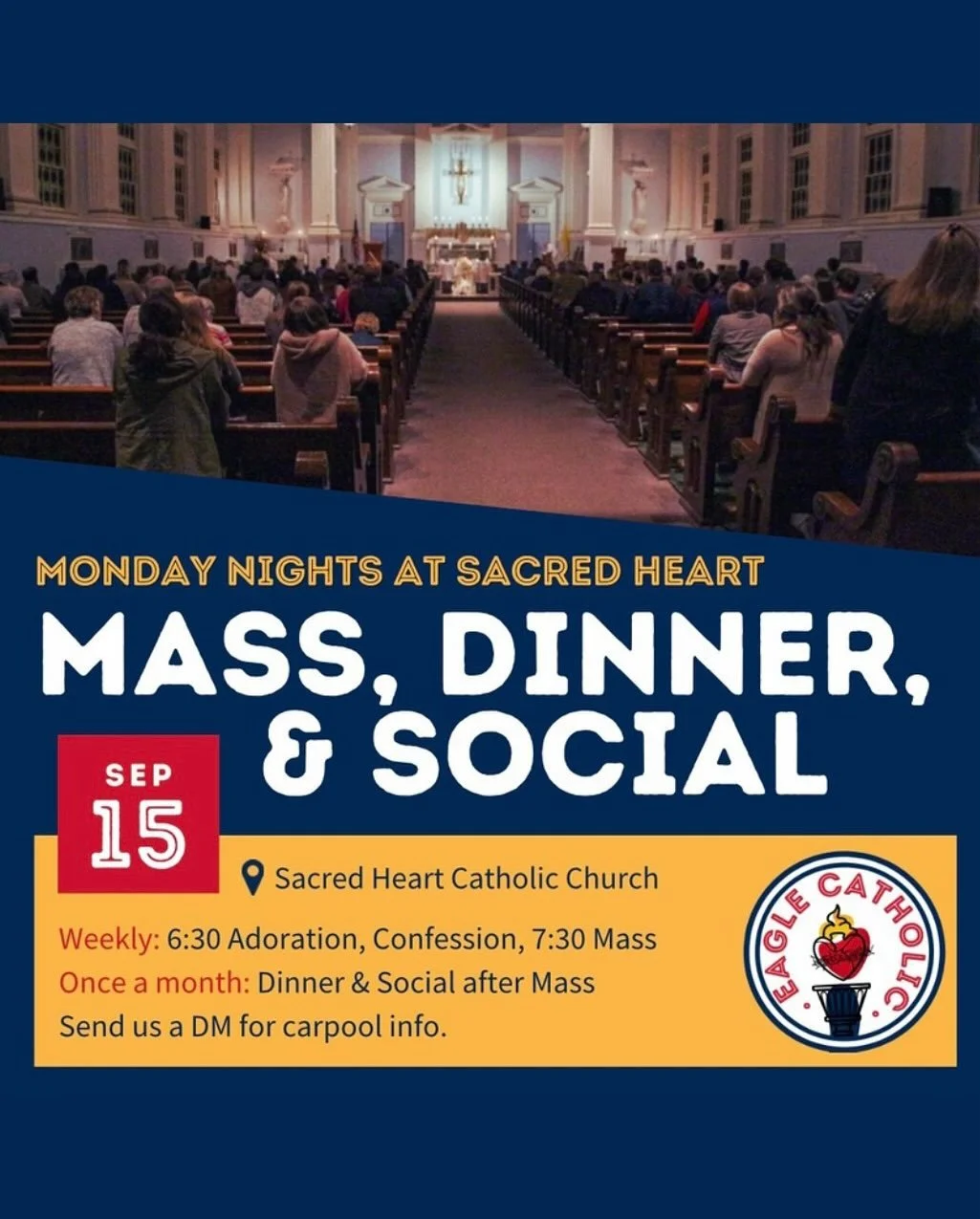 Some events Eagle Catholic is hosting next week! We hope to see you there🦅❤️