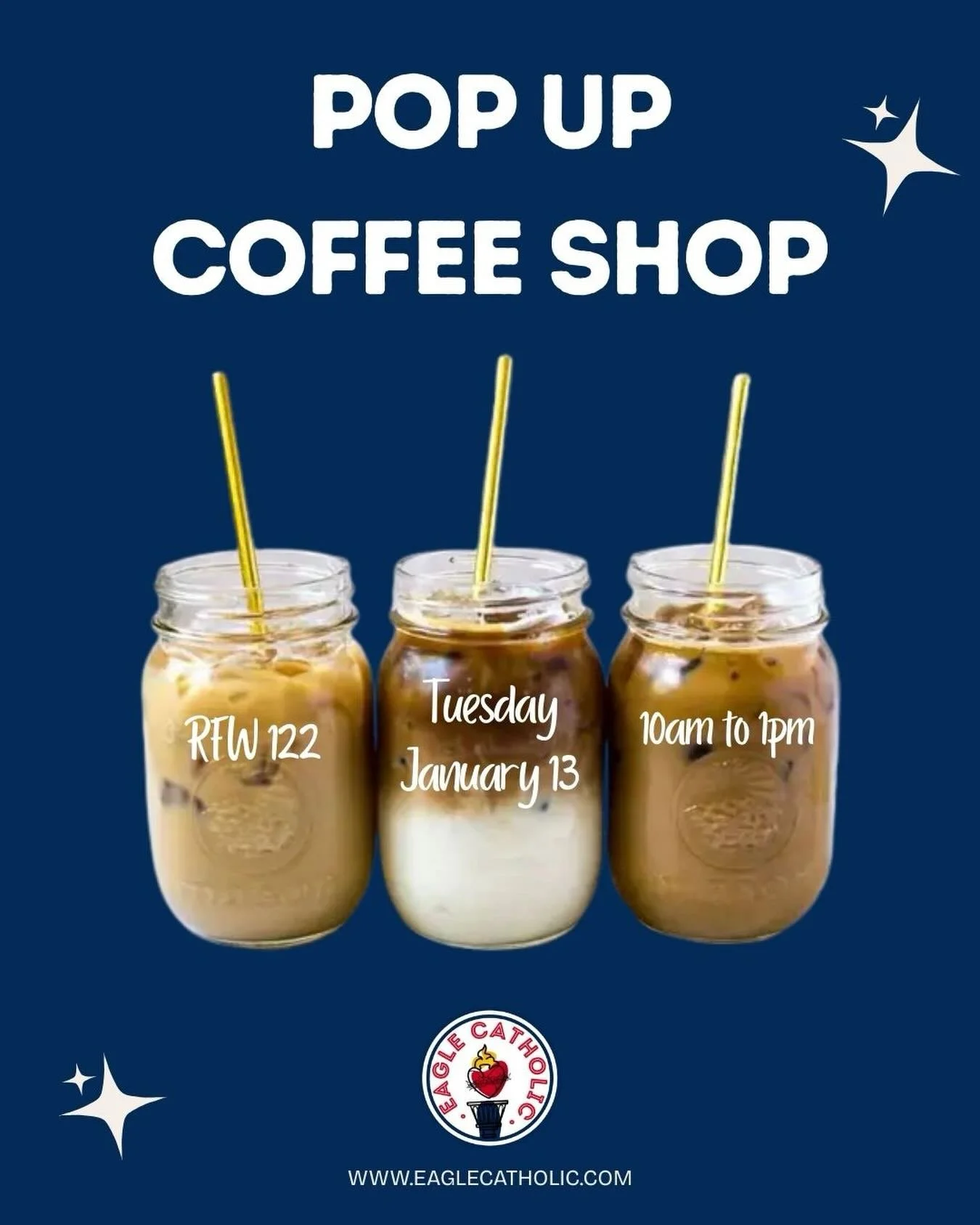 Stop by RFW 122 tomorrow (January 13), for a FREE coffee!