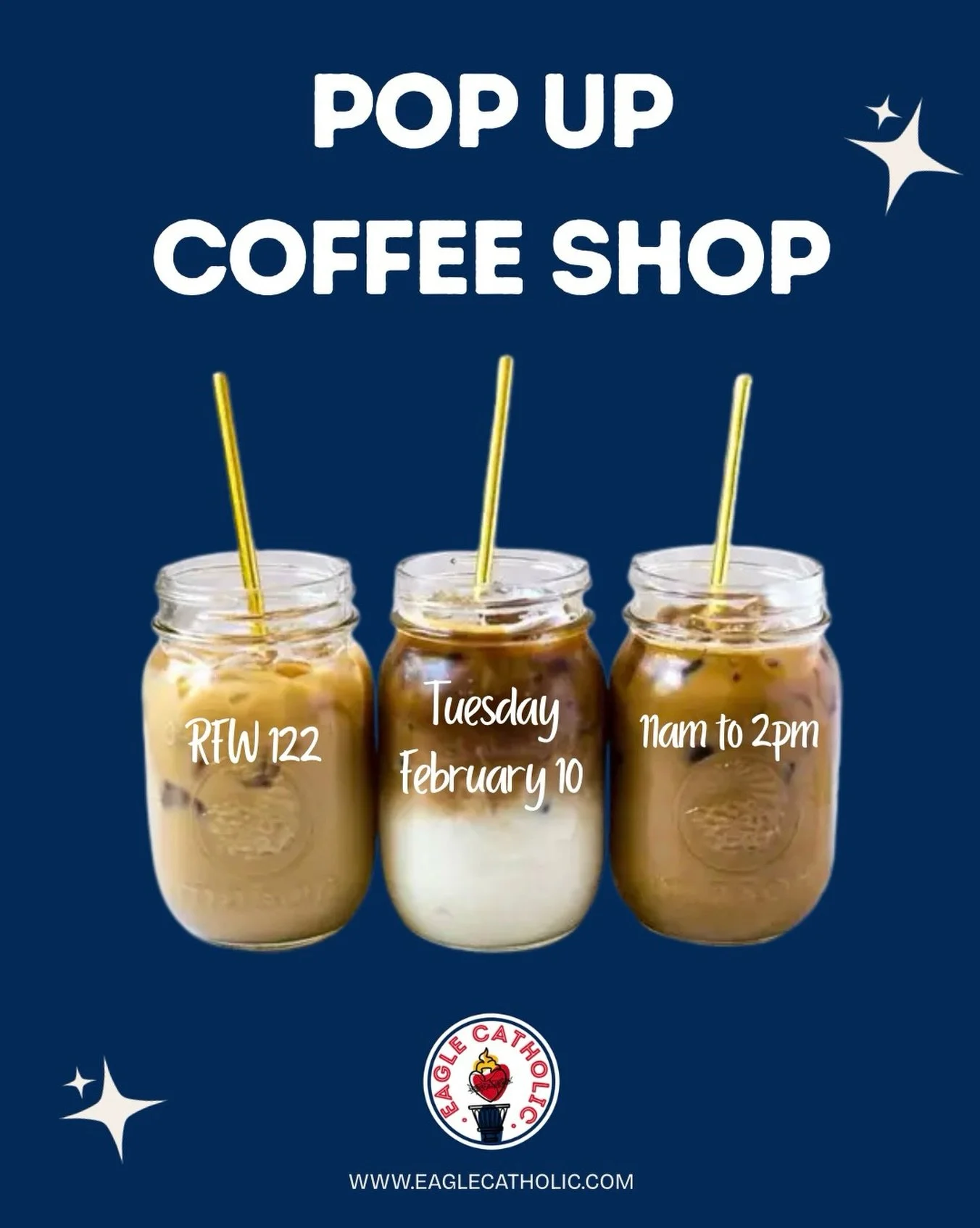 Today (Feb 10) is Pop Up Coffee Shop!! Come join us between 11-2 in RFW 122!!