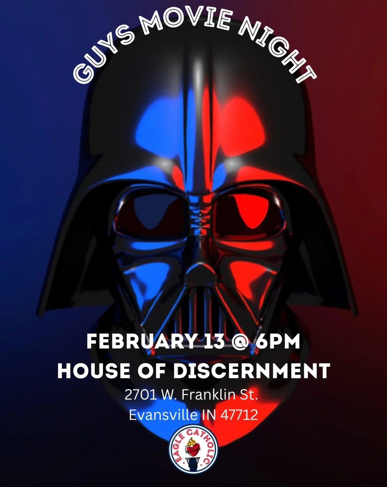 Tomorrow night, there will a Star Wars movie night at the House of Discernment. Also, Food will be provided!