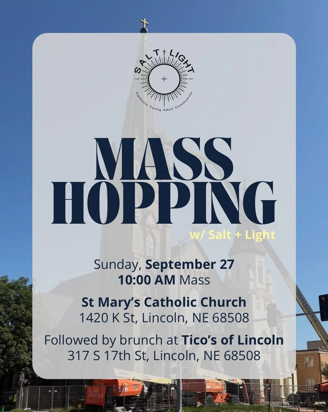 ⛪️ MASS HOPPING IS BACK!

We&rsquo;re so blessed to have many beautiful Catholic churches here in Lincoln! Last year, our group visited many of them for Mass together, and it was a beautiful way to pray, explore local parishes, and enjoy fellowship. 