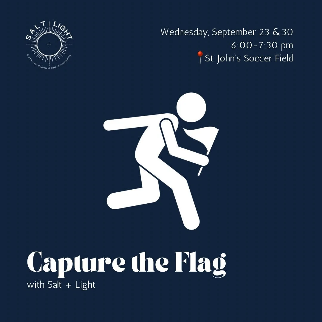 Join us for some good old fashion fun with Capture the Flag for our September sport!

📍 St John&rsquo;s Soccer Field

🗓️ Wednesday, September 23 &amp; 30

🕕 6:00 PM

As with any outdoor activity weather is out of our control. Please check back on 