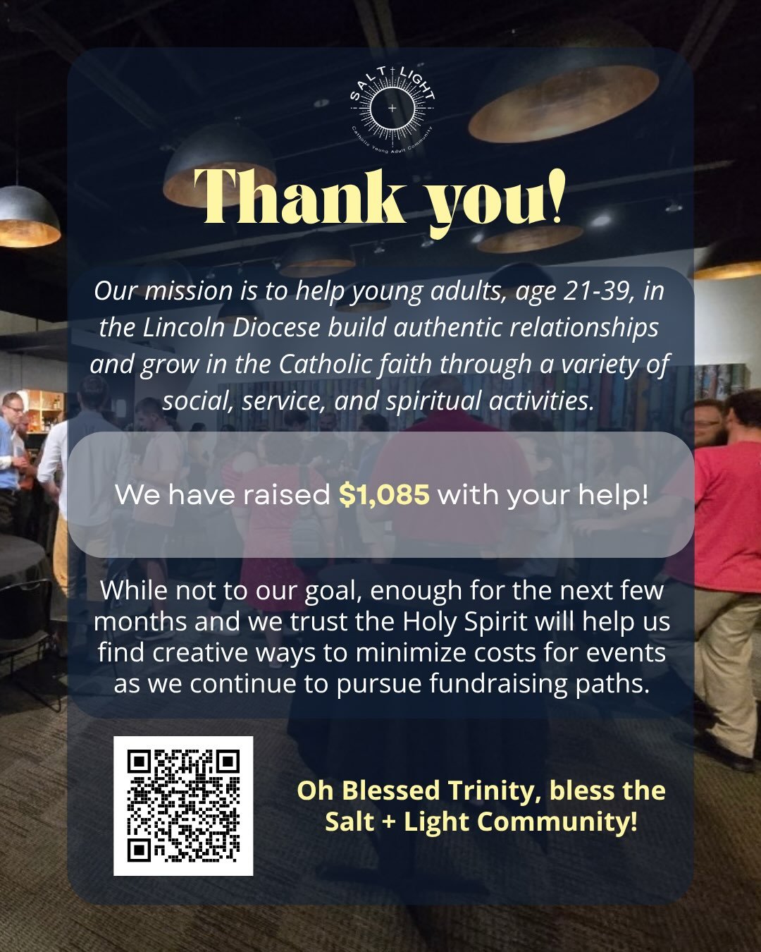 Thank you to all who donated to our community! 

We haven&rsquo;t reach our goal yet, but we are in the year of St Francis so we take this as an invitation into his heart of poverty and trust the resources will come as needed.  If you&rsquo;re feelin
