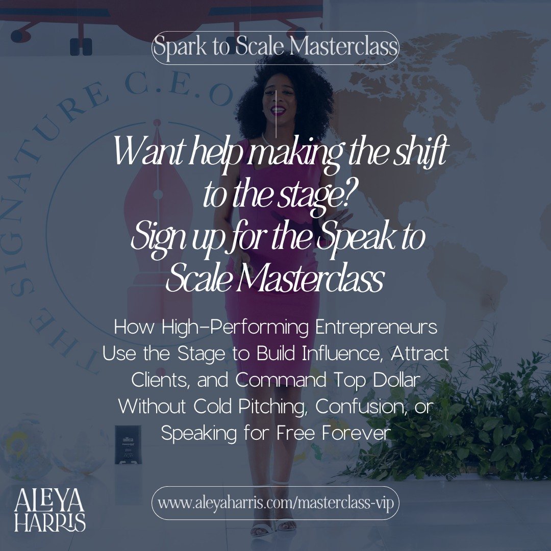 If you&rsquo;re brilliant behind the scenes but invisible on stage, this is for you.

You&rsquo;re not unqualified.
You&rsquo;re just unpositioned.
And it&rsquo;s costing you more than you think.

🎤 Join us for Speak to Scale, a live masterclass des