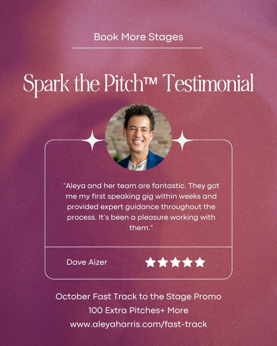There are a lot of people out there who promise the world and don&rsquo;t deliver. You know it. I know it.

That&rsquo;s why Dave Aizer's words mean so much.

Spark the Pitch isn&rsquo;t smoke and mirrors. It&rsquo;s real pitches, real organizers, an