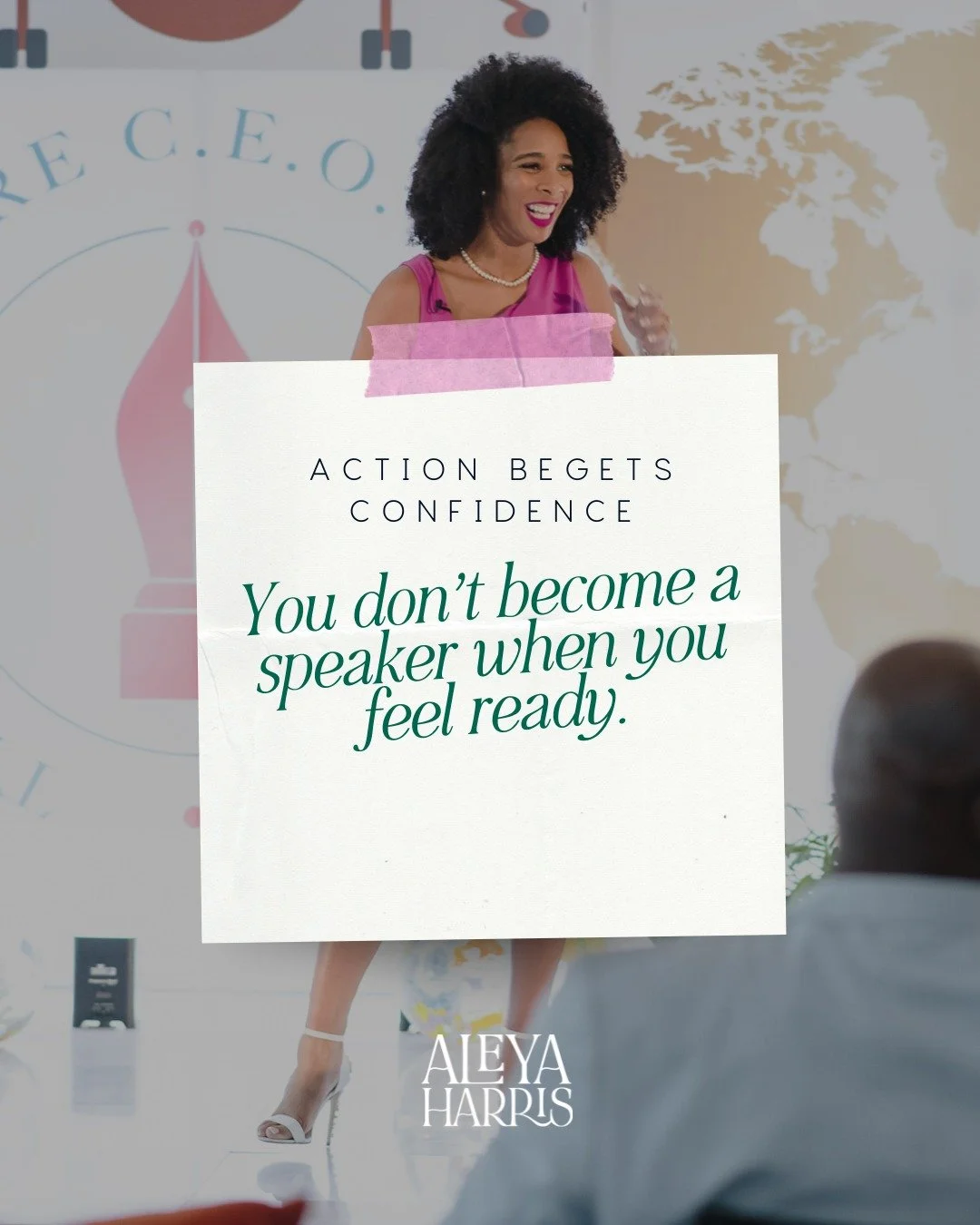 You don&rsquo;t become a speaker when you feel ready.
Becoming a speaker means taking a leap of faith.

You have to be willing to be seen before certainty shows up.
Confidence is the byproduct, not the prerequisite.

And no, this does not mean pushin