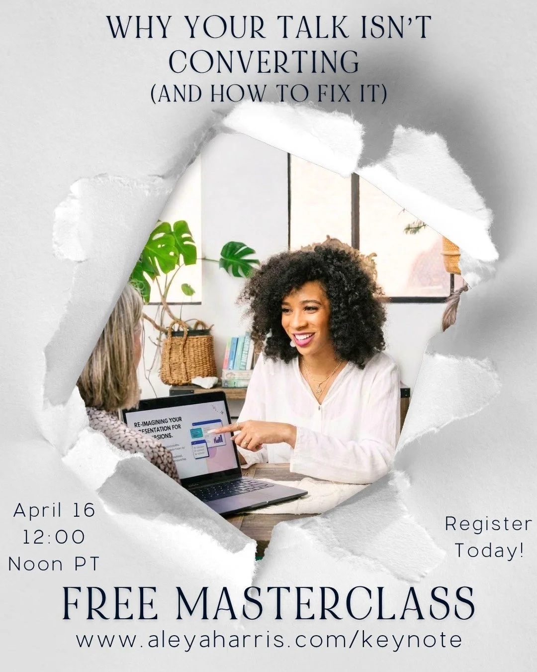 Ready to figure out why you aren't making money and moving audiences from the stage?

Let's finally crack that nut this Thursday, April 16, at 12:00 Noon PT in my free masterclass.

No, this is not one of those "I'll tell you some stuff, but for