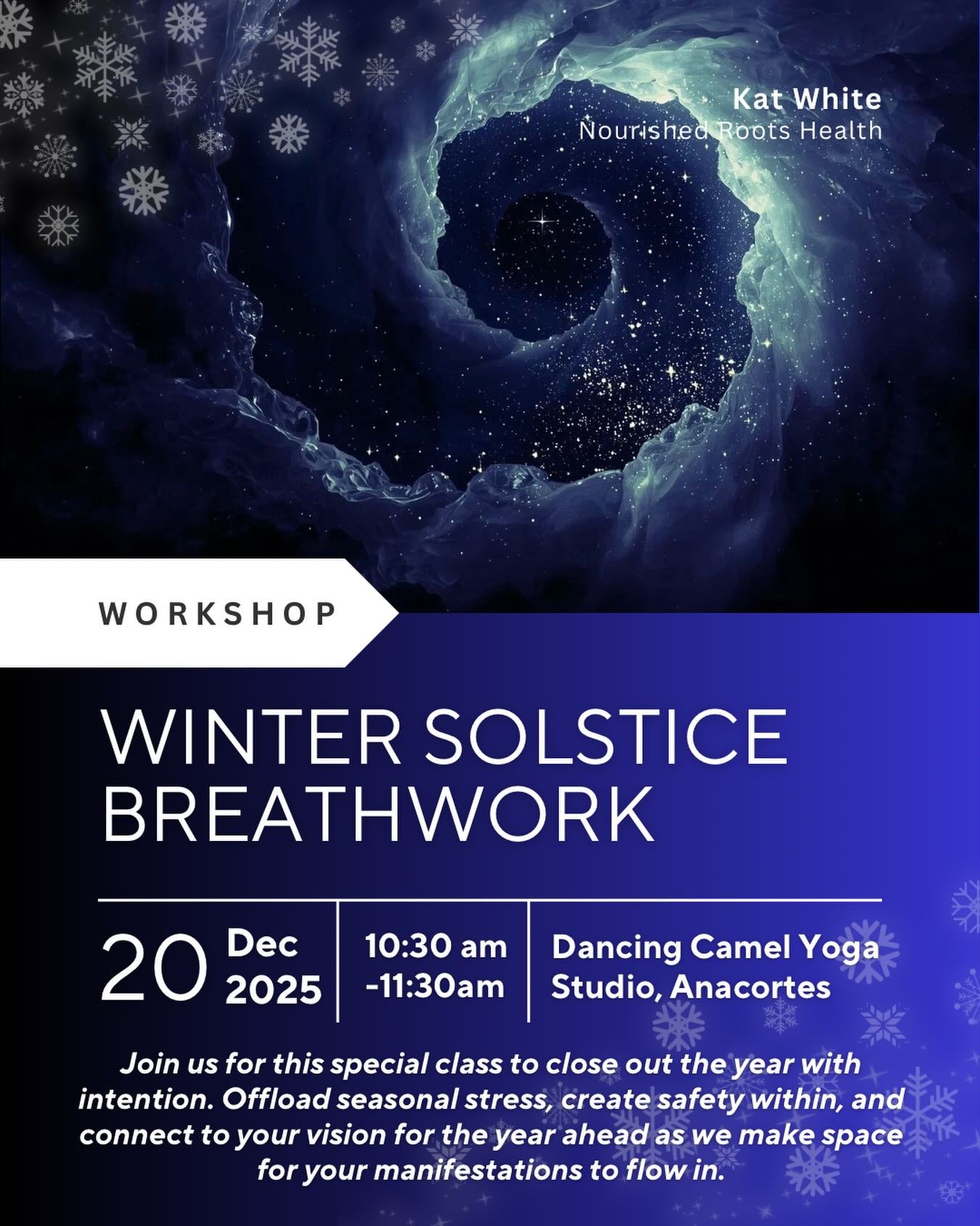 ❄️EVENT ALERT: 12/20/25❄️

This is the last time to breathe with me in 2025 (!), and I cannot WAIT for this event y&rsquo;all! 

The Winter Solstice is a powerful time to journey inward, to quiet the external noise (which can be sooooo loud this time