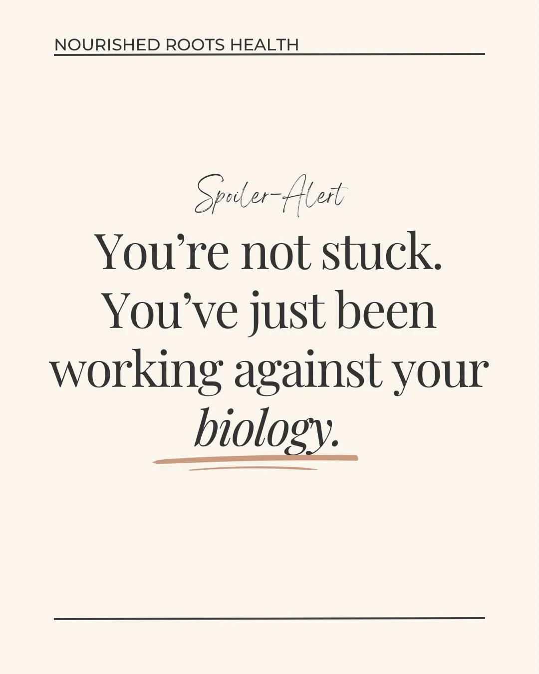 It&rsquo;s not your strategy or your affirmations, it&rsquo;s your BIOLOGY.🧬💅

I see you, love.

You&rsquo;re doing the work.
You&rsquo;re making the moves.
You&rsquo;re revising your strategy and saying your daily affirmations and taking the cours