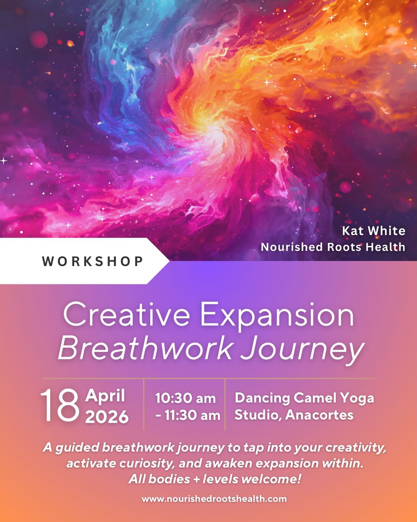 🌺4/18: Tap into your creativity, activate curiosity, and awaken expansion within, all through the power of your breath! 

Using the power of your breath, join us for Breathing Room: Your Monthly Breathwork Reset where you&rsquo;ll have space to:
✔️o
