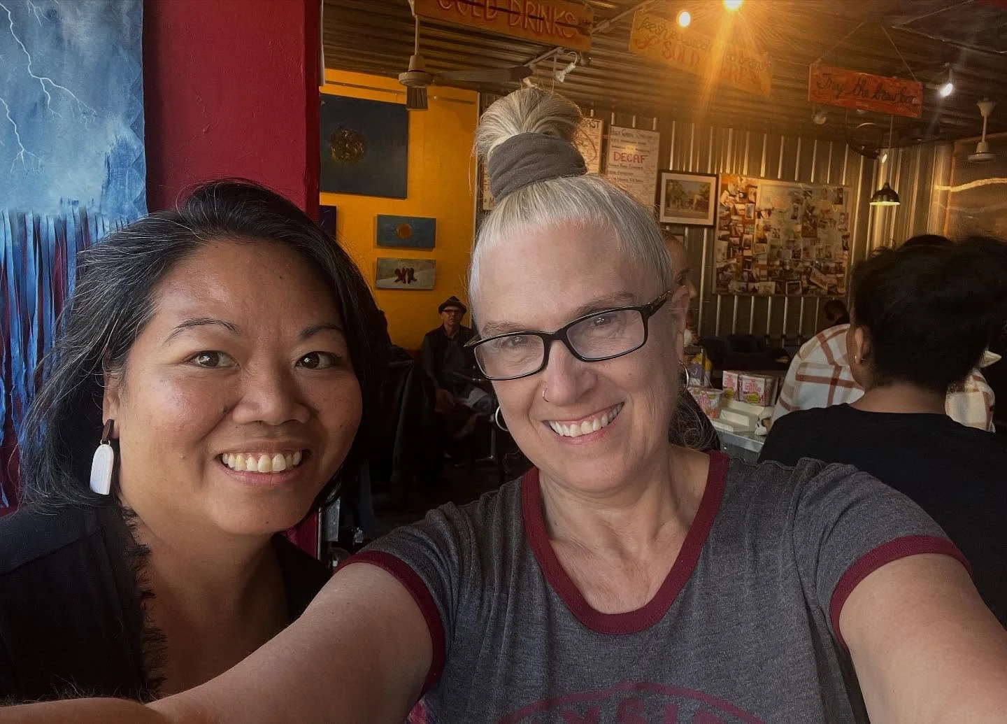 Early morning meeting before work with Narate Judy Keys, Khmer/Cambodian Poet, Playwright &amp; Community Organizer sharing our creative endeavors and exploring possible collaboration.