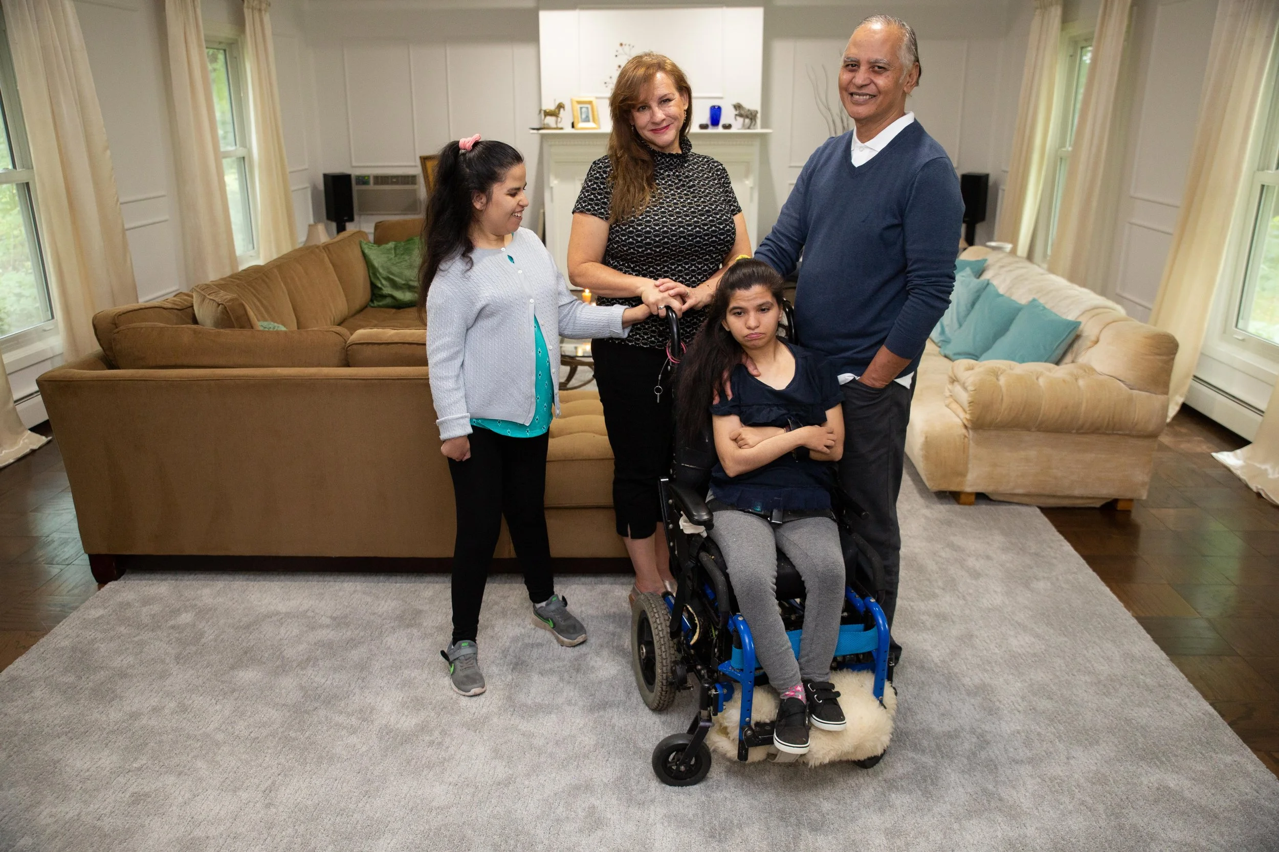 Portrait of Caucasian woman_twin daughters