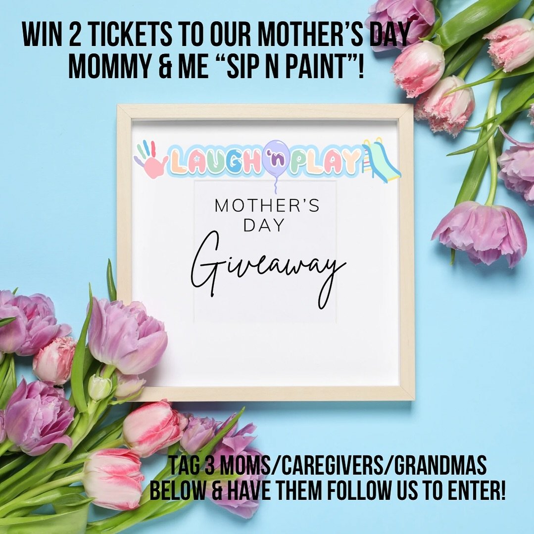 We 💗 our moms! Tag 3 moms/grandmas/aunts/caregivers below and have them follow us to enter in our giveaway for TWO TICKETS to our Mother&rsquo;s Day Mommy&amp;Me &ldquo;Sip&amp;Paint&rdquo; event this Saturday May 11 at 4pm! Drawing will be Friday a