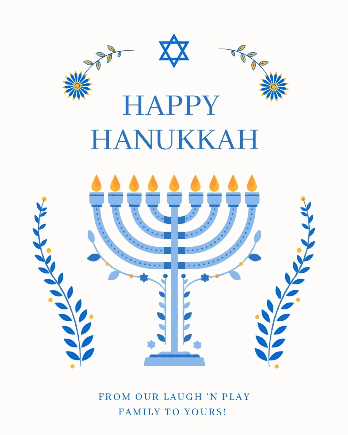 Happy Hanukkah! Sending love and light from our family to yours 💙