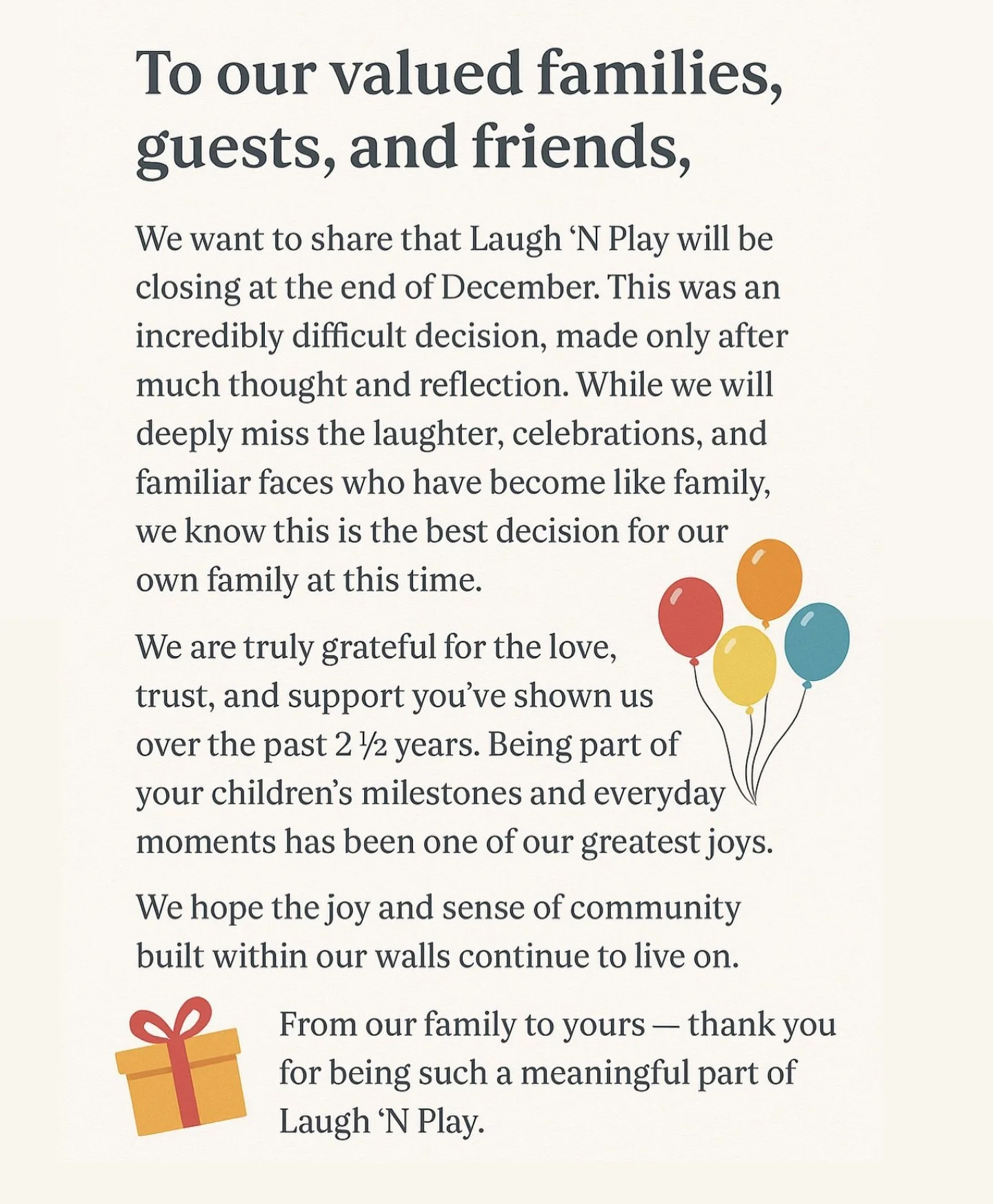 An important message from us &hearts;️