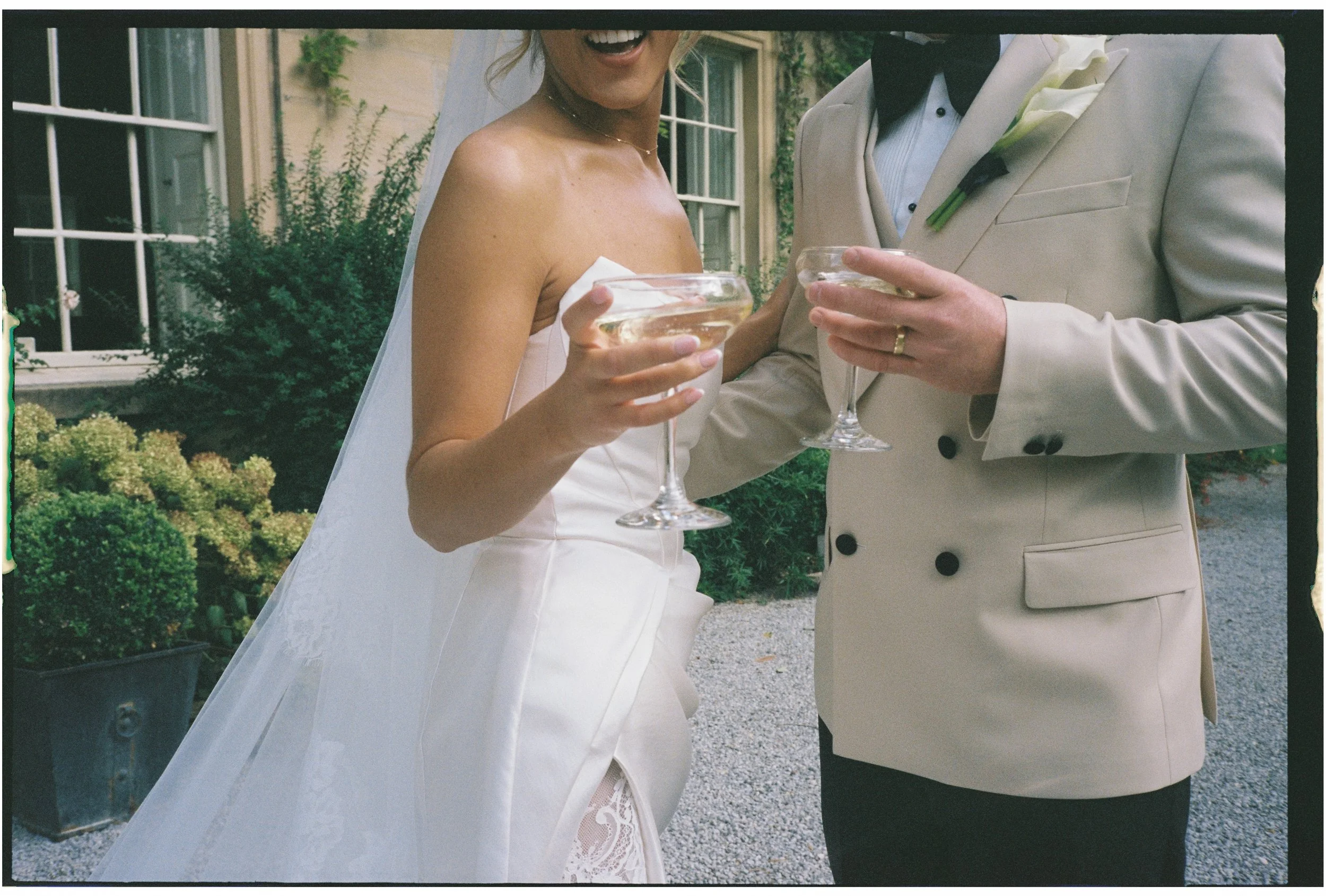 35mm film wedding photography at Middleton Lodge with soft, timeless tones
