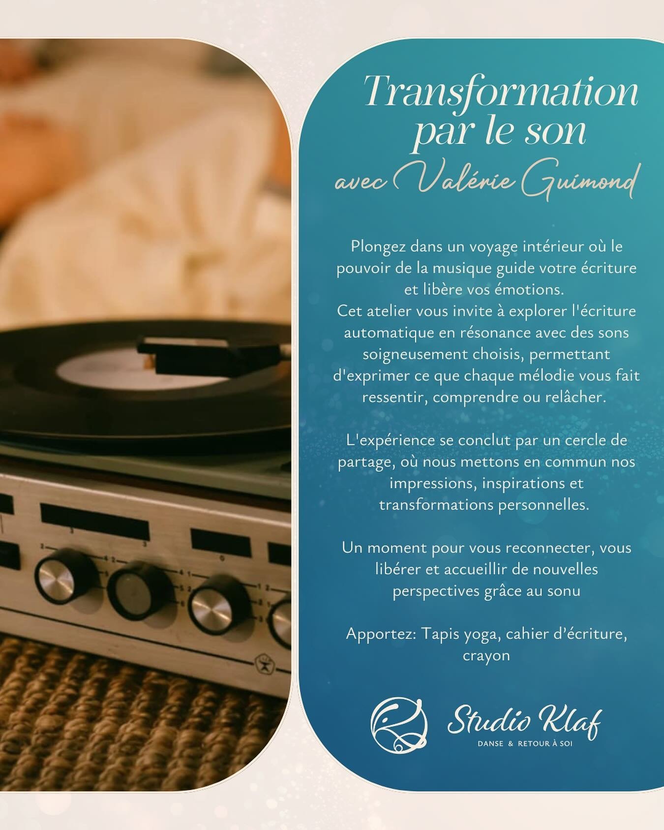 ⭐️Nouveau cours d&egrave;s janvier - 1 jeudi sur 2 . ⭐️ avec @la.sorciere_rebelle.coloree 

&laquo;Transformation par le son &raquo;
👇
Plongez dans un voyage int&eacute;rieur o&ugrave; le pouvoir de la musique guide votre &eacute;criture et lib&egra