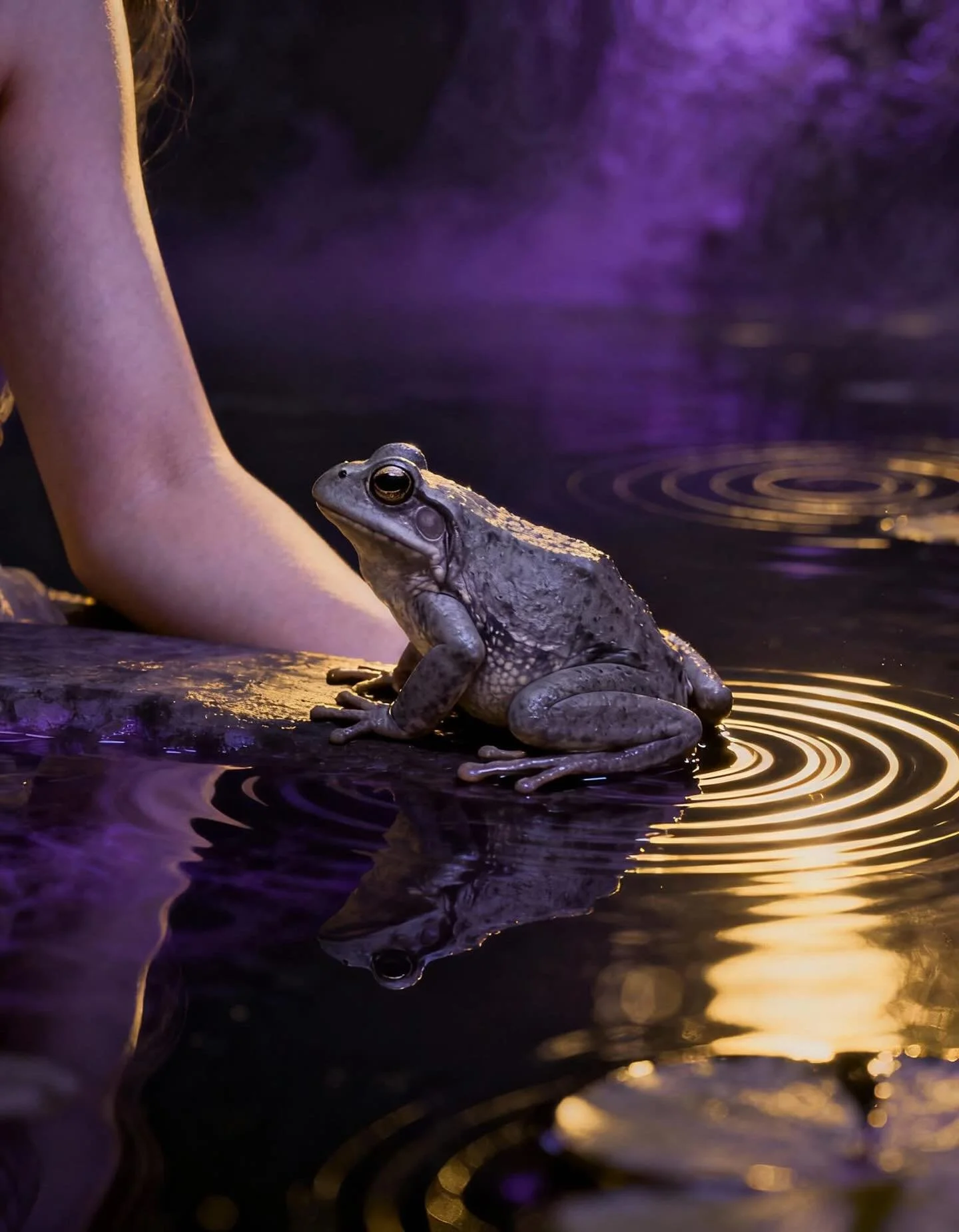 🐸 Le jour o&ugrave; une grenouille est venue s&rsquo;asseoir &agrave; c&ocirc;t&eacute; de mon bras gauche.

Je voulais travailler.
Trouver les bons mots pour parler de Mystika, ce que je vis, ce que @lucie__lumina &amp; moi m&ecirc;me voulons trans
