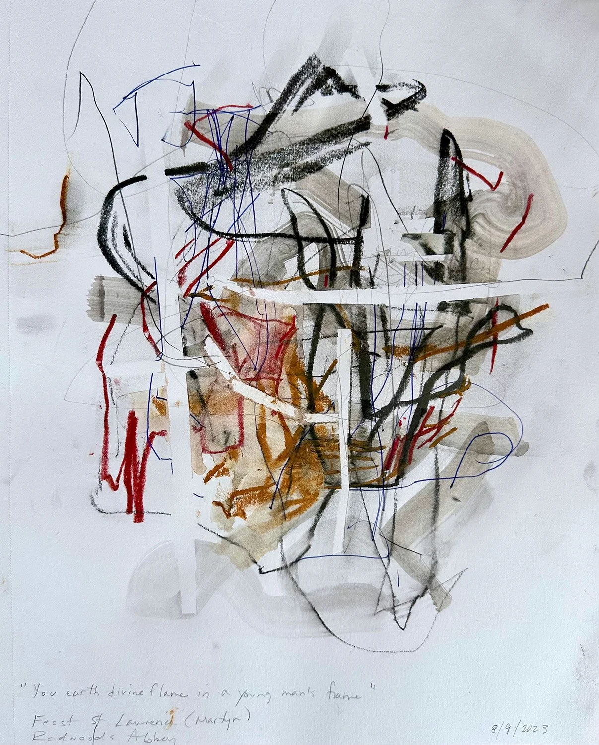 Redwoods Abbey, 2023 Graphite, oil, and crayon on paper
14" x 11"
SKU: ATW108
 