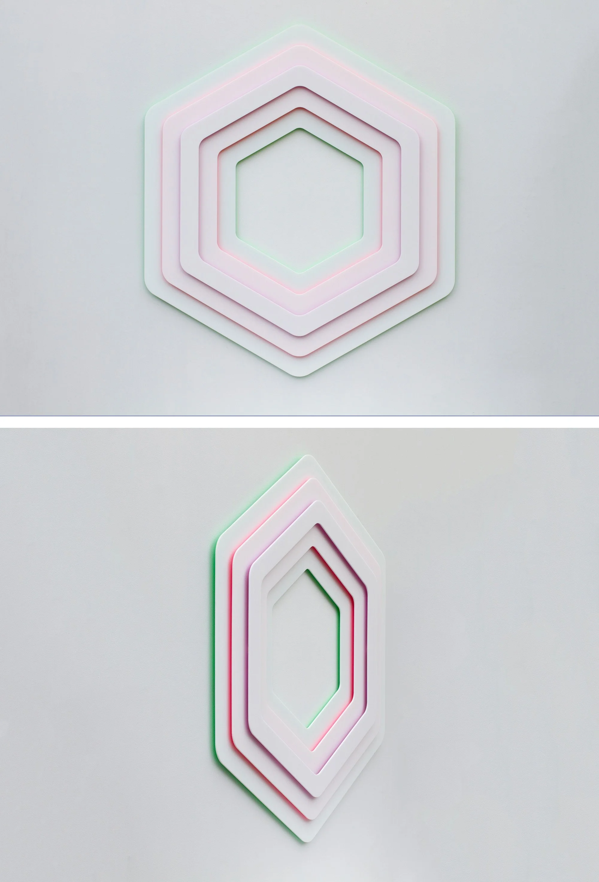 The Hexagon Of Hope, 2026 
Enamel and Acrylic Panel
52.2" x 46" x 2.25"
SKU: END129
 