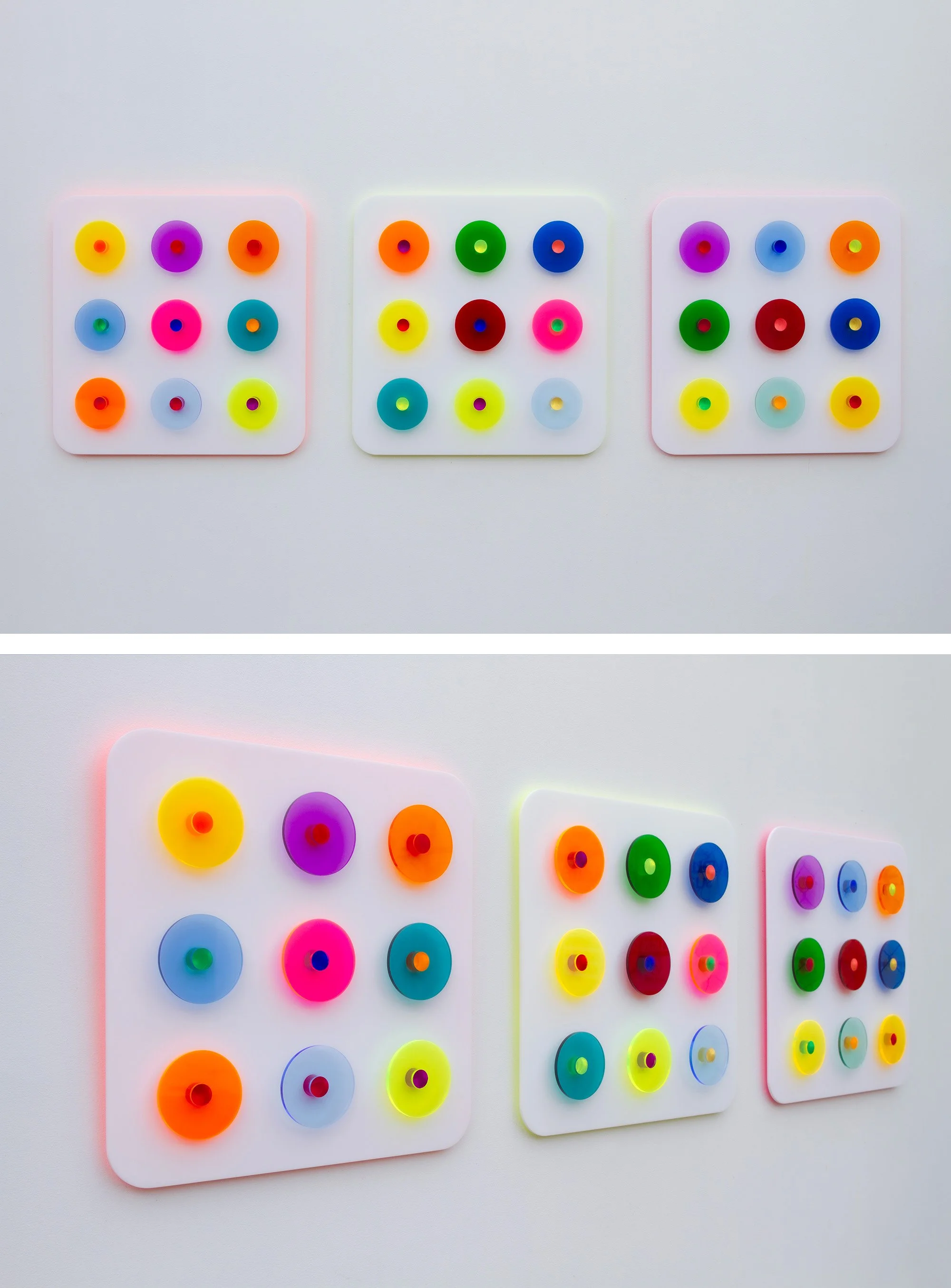 Time Out For Angry Grown Ups, 2025 
Enamel, White and Clear Acrylic
20" x 20" x 1.5"
SKU: END127
 