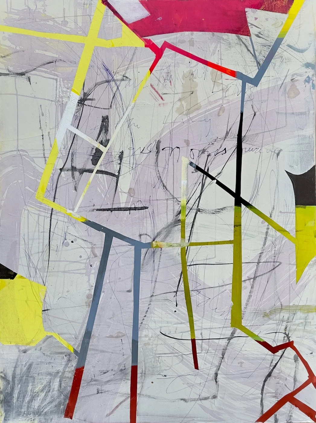 Again the Violet Bows to 
the Lily, 2025 Mixed Media on Canvas
51" x 38"
SKU: ATW110
 