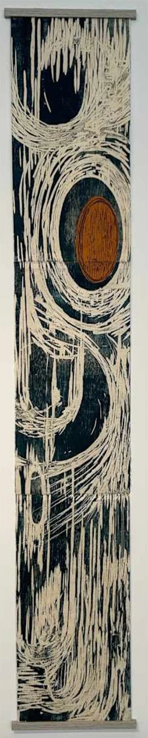 The Rising Tide 1/3, 2026 Woodcut, Chine Collé, and Thread on Mulberry Paper
72" x 12"
SKU: SC103
 