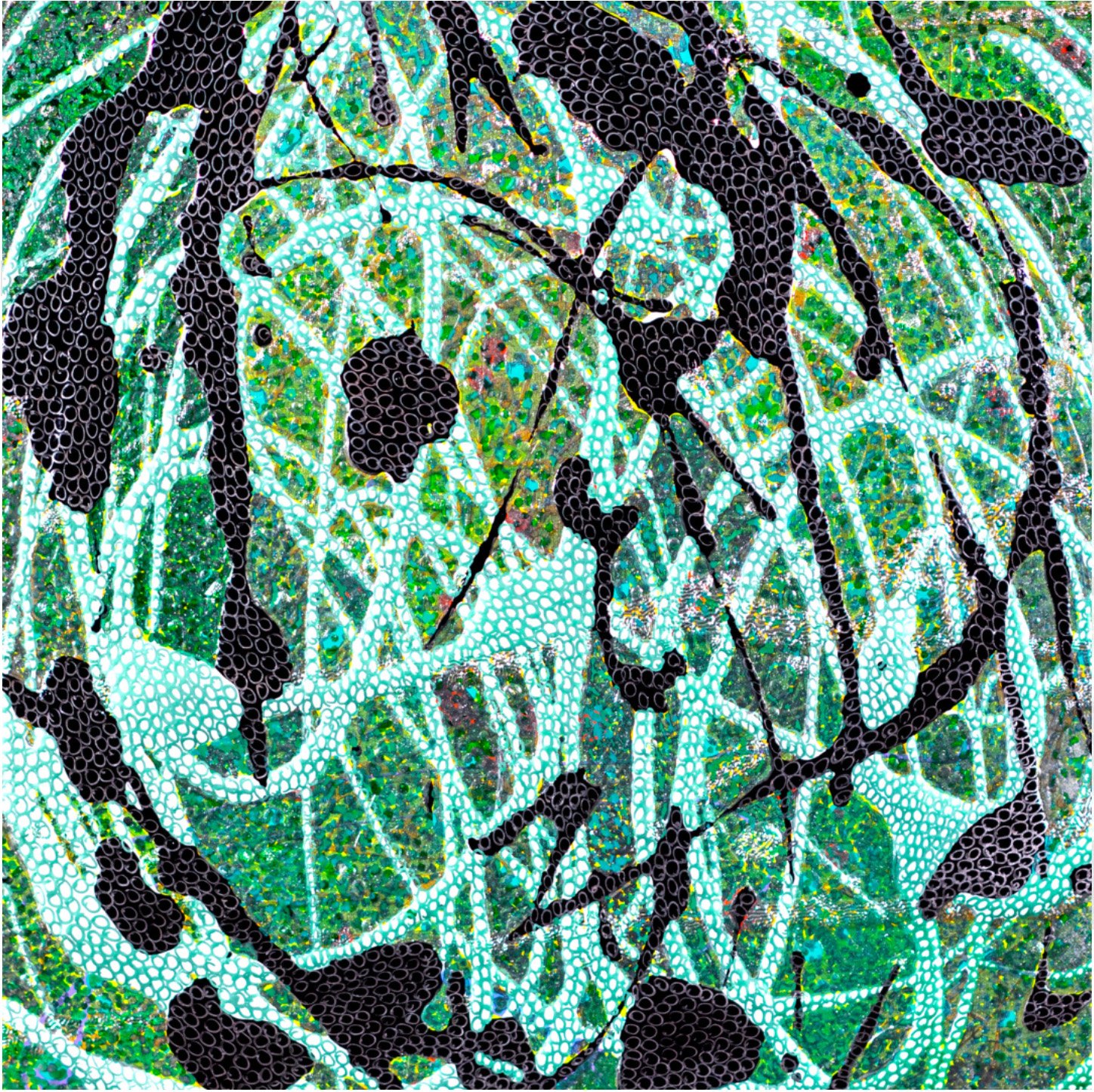 Creating Gravity, 2025 Oil and Metallic Paint and
Acrylic Markers on Panel
12" x 12"
SKU: LP189
 