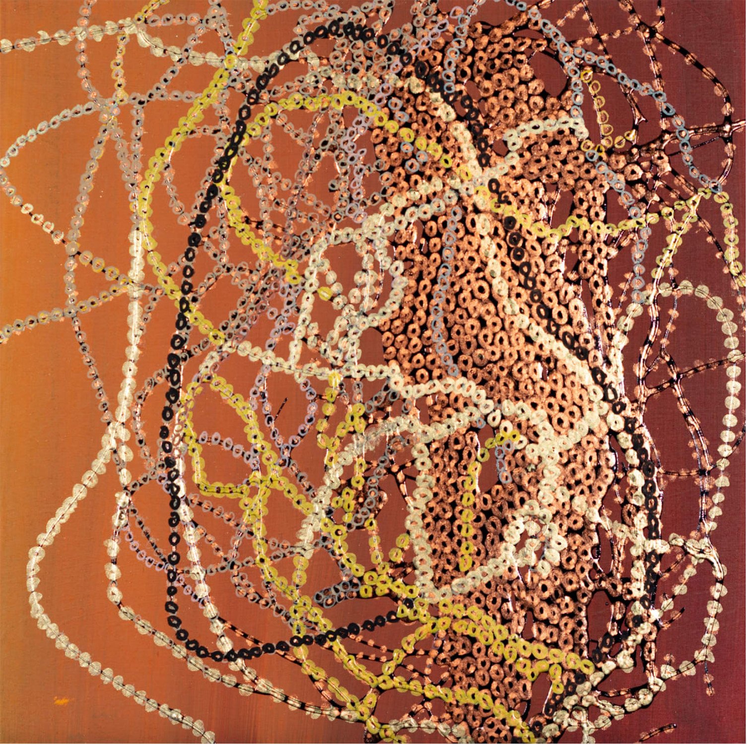 Heart Beat Oil and Metallic Paint and 
Acrylic Markers on Panel
10" x 10"
SKU: LP196 