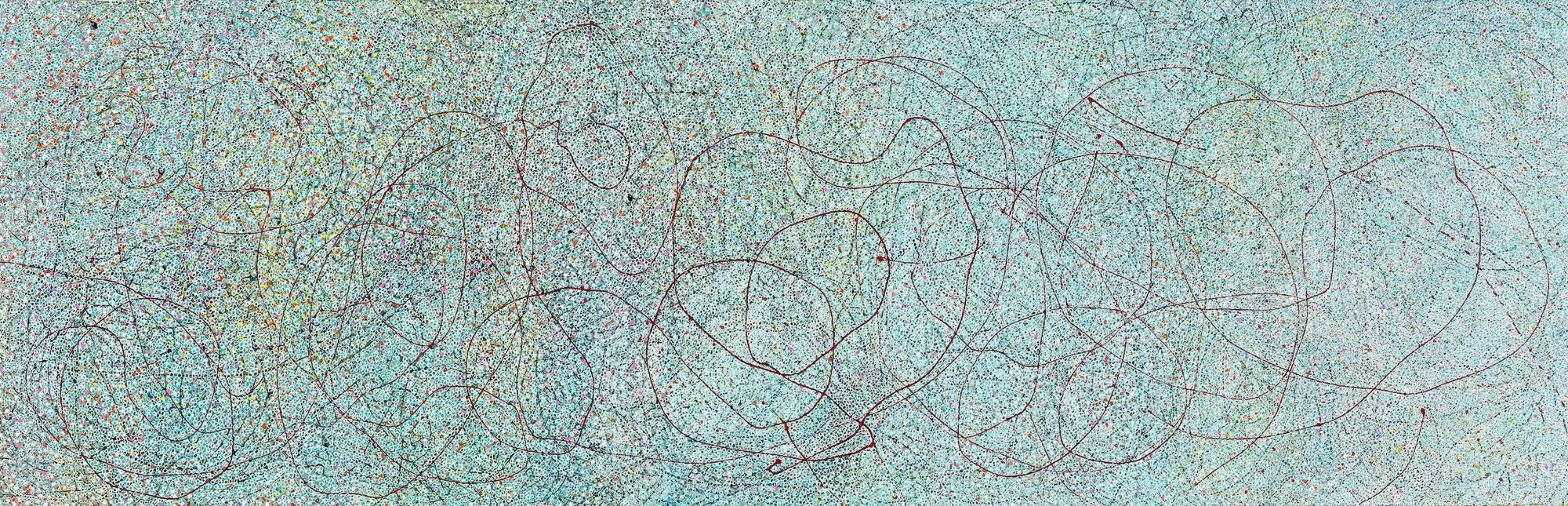 The Piano Note Oil and Metallic Paint and 
Acrylic Markers on Canvas
24" x 74"
SKU: LP213 