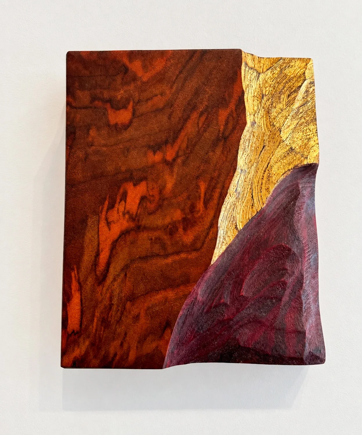 Tributary #1 Wood, Stain, and Gold Leaf
11" x 9" x 3"
SKU: JB123
 