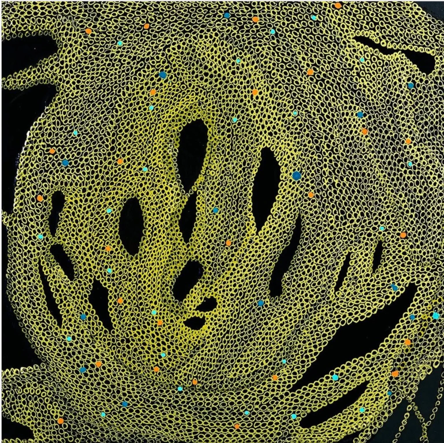 Raven, 2025 Oil and Metallic Paint and
Acrylic Markers on Panel
12" x 12"
SKU: LP190
 