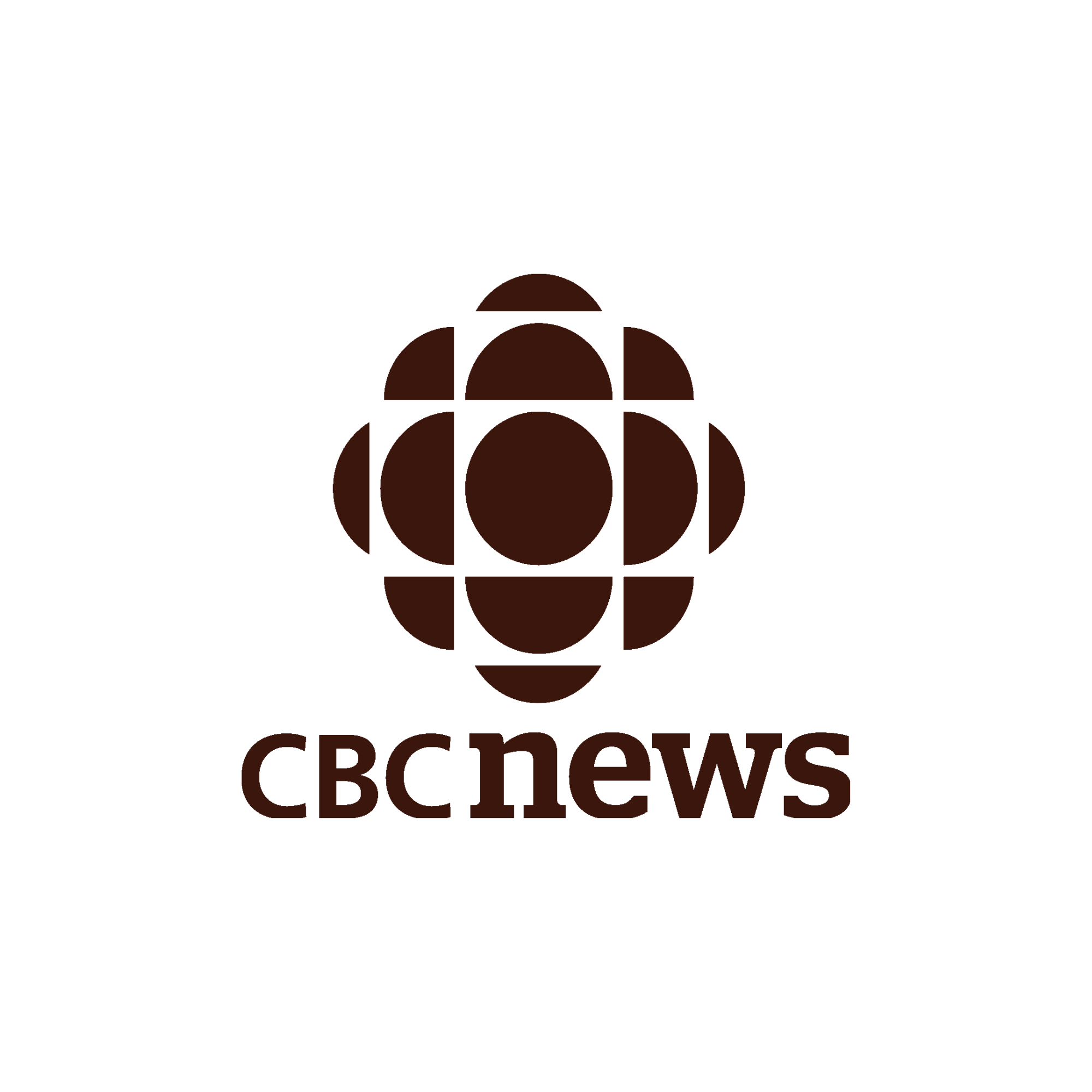 CBC News logo with a brown and black circular symbol resembling a globe, and 'cbc news' written below in lowercase letters.