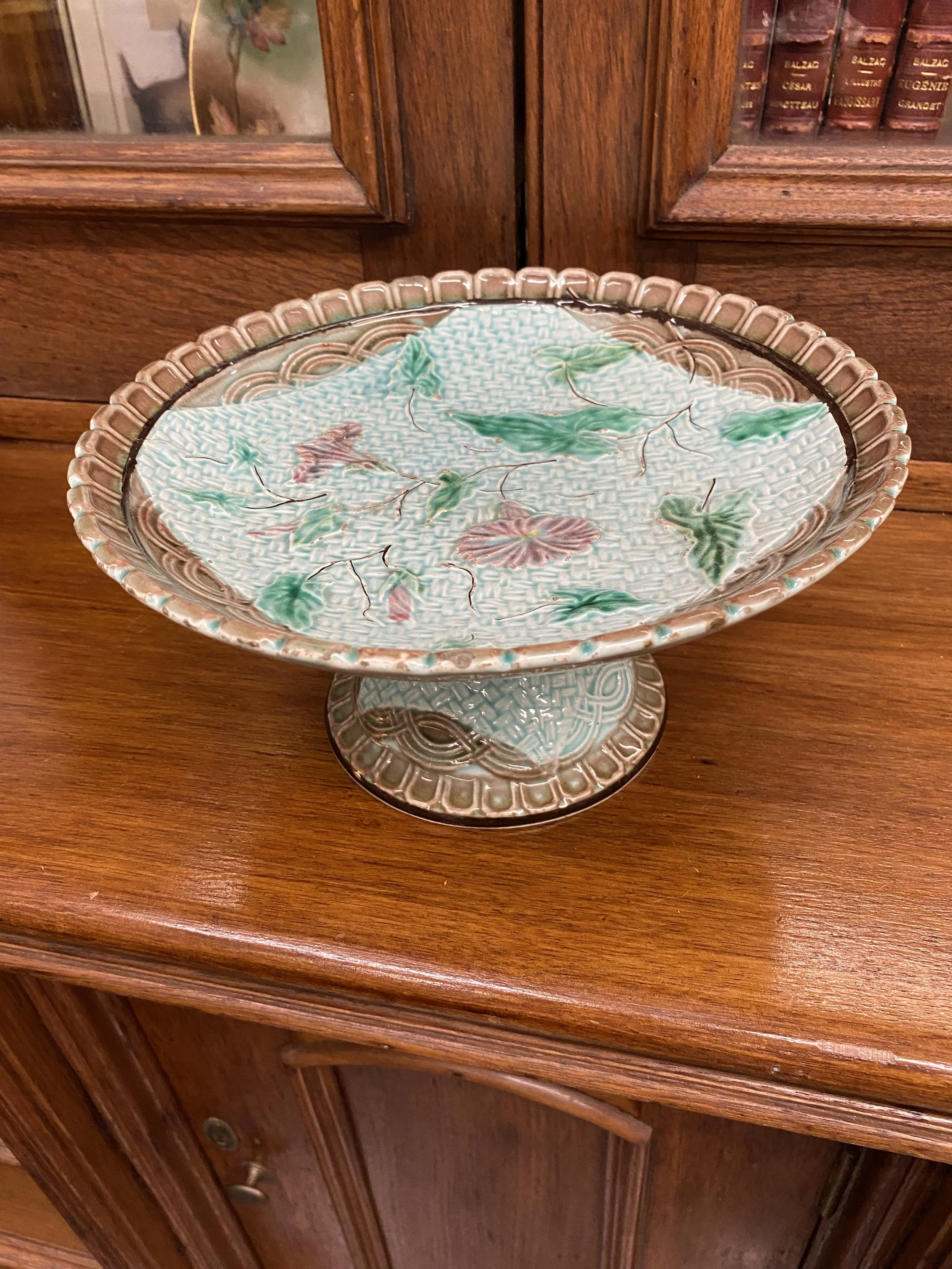 French majolica compote