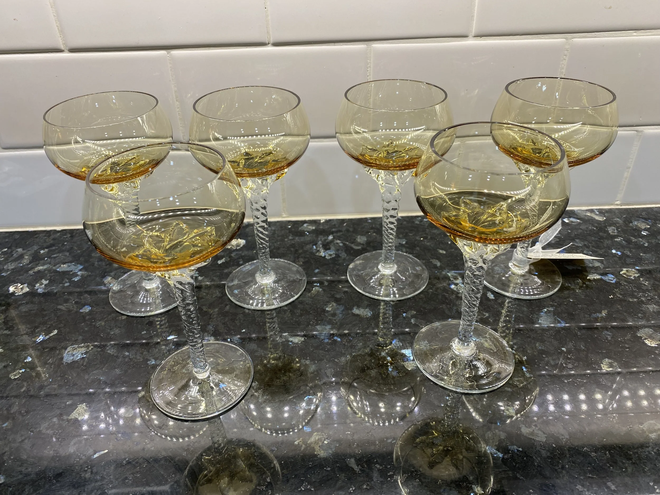 Amber cocktail glasses