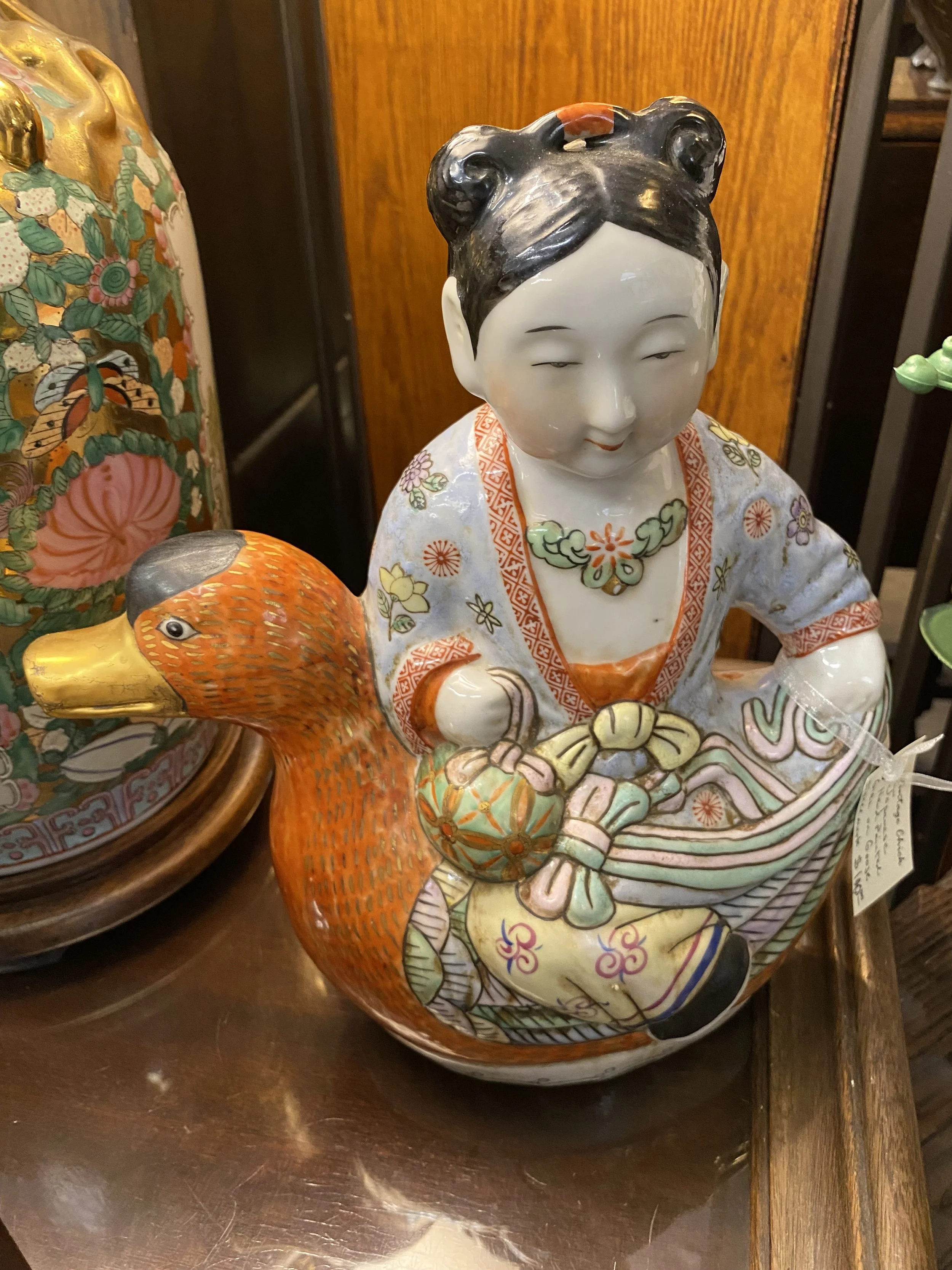 Japanese woman with goose