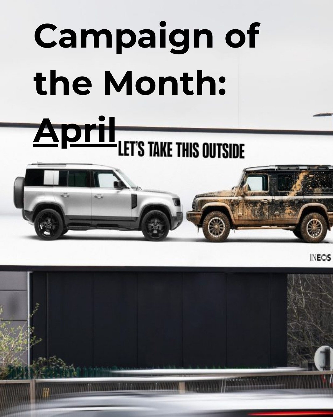 A very successful campaign from April 2025 was the car brand Ineos&rsquo; &lsquo;Us vs Them&rsquo; campaign by Wonderhood Studios.

The campaign took the bold move of directly challenging their biggest competitor, Jaguar Land Rover, by critiquing the