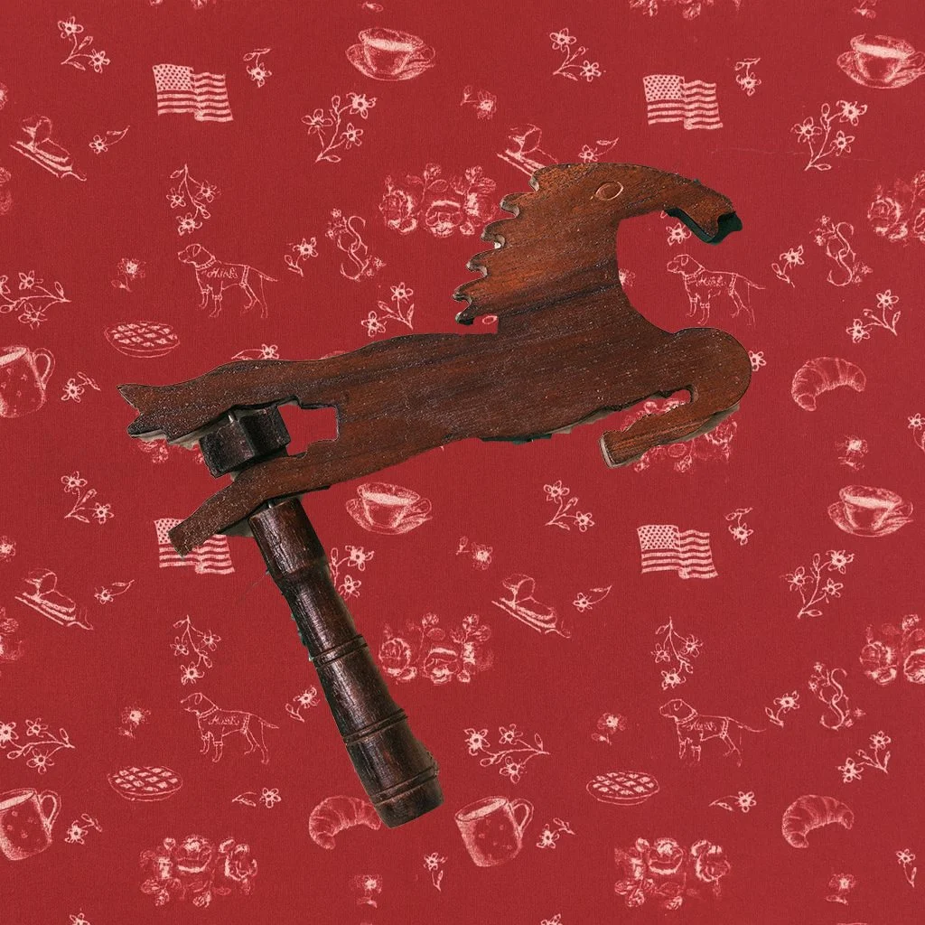 Spinning Wooden Horse Noise Maker, 8”