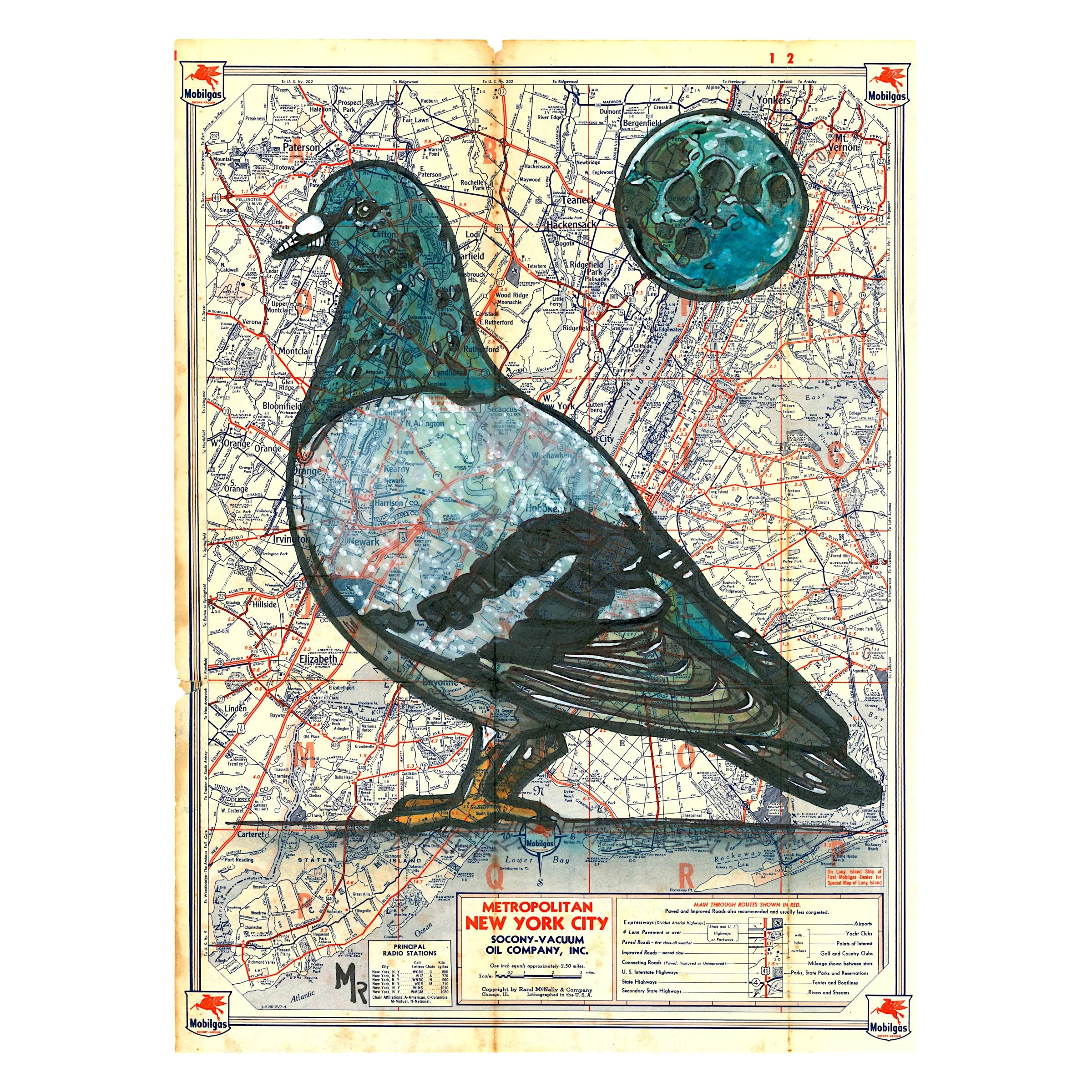 New York City Pigeon Wall Art Print - 11" x 14"