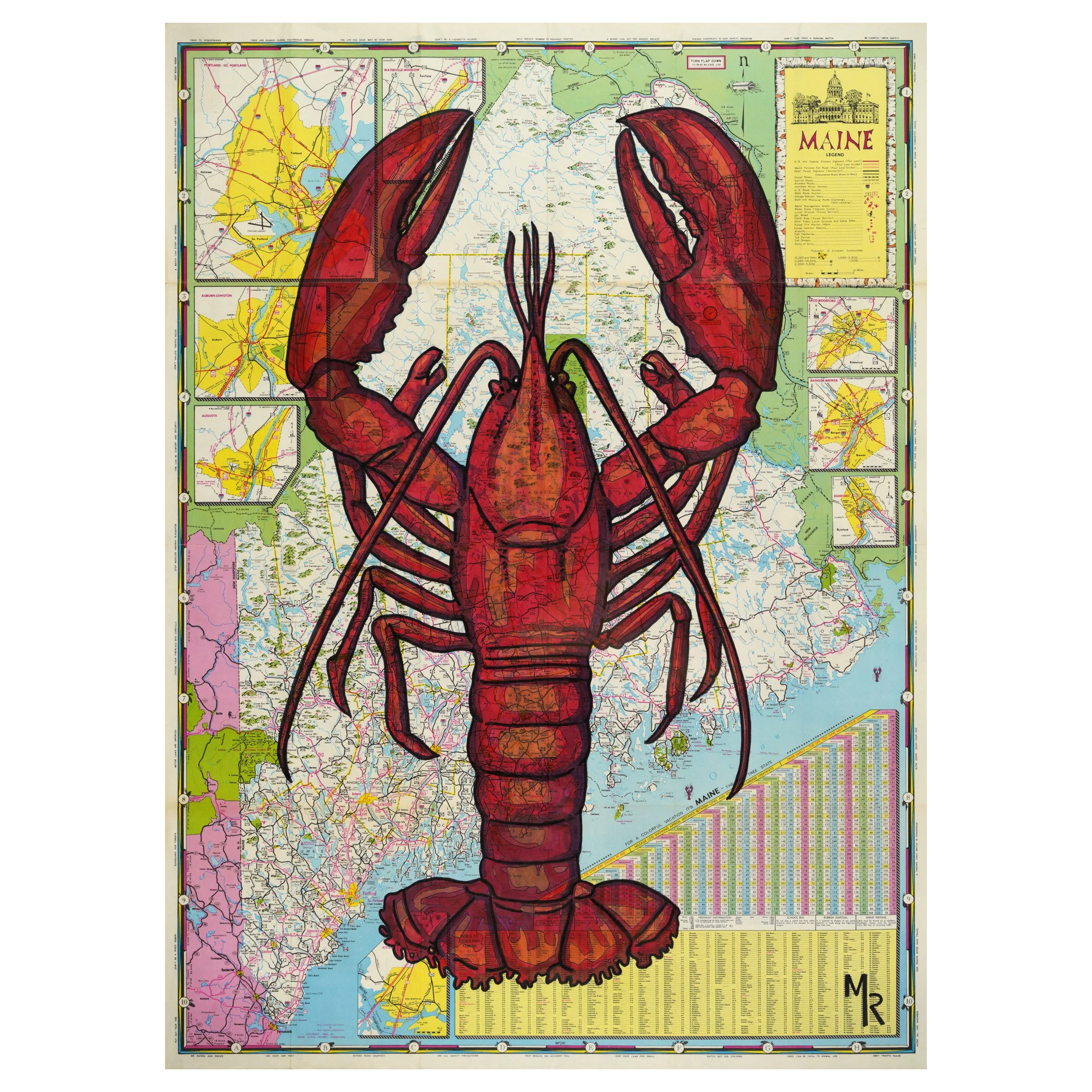 Maine Lobster Wall Art Print - 18” x 24”