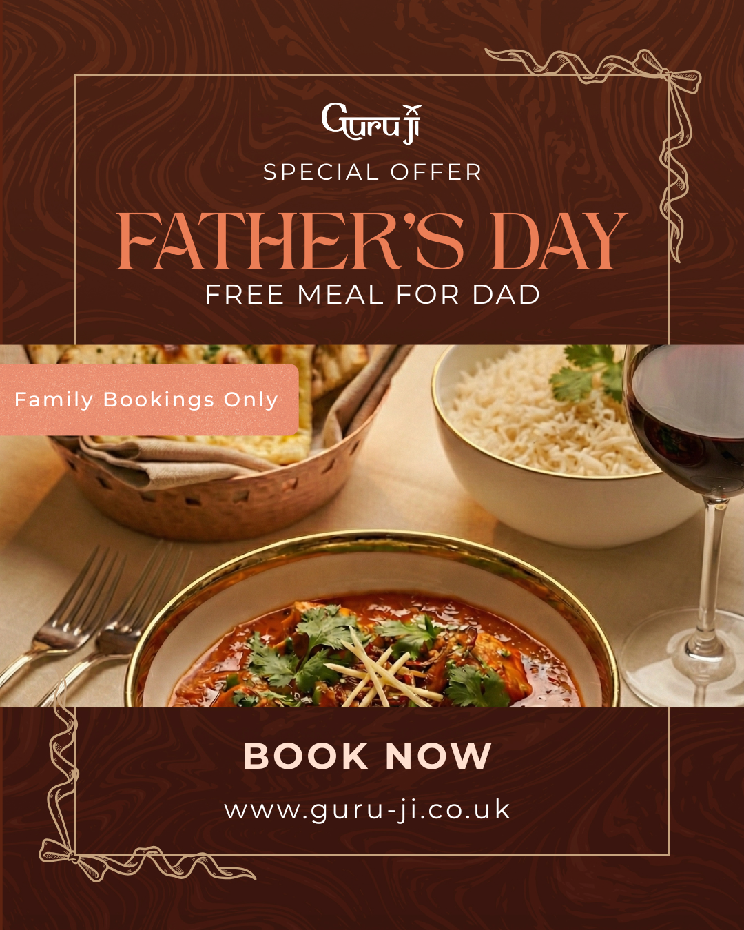 👔 CELEBRATE FATHER'S DAY WITH A FREE MEAL FOR DAD AT GURUJI