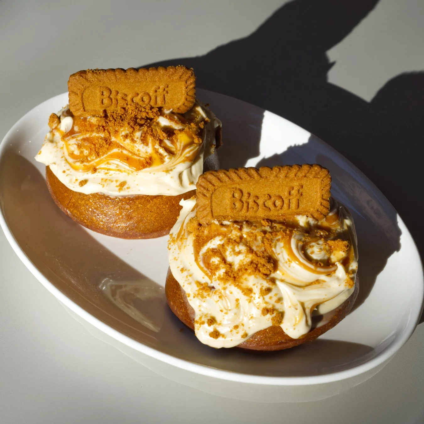 New weekend treat unlocked: Biscoff Caramel Brioche

Super soft, golden brioche topped with fluffy cream frosting, a rich caramel drizzle, crushed Biscoff crumbles, and a whole Lotus Biscoff cookie on top

Best paired with: a Flat White made with thi