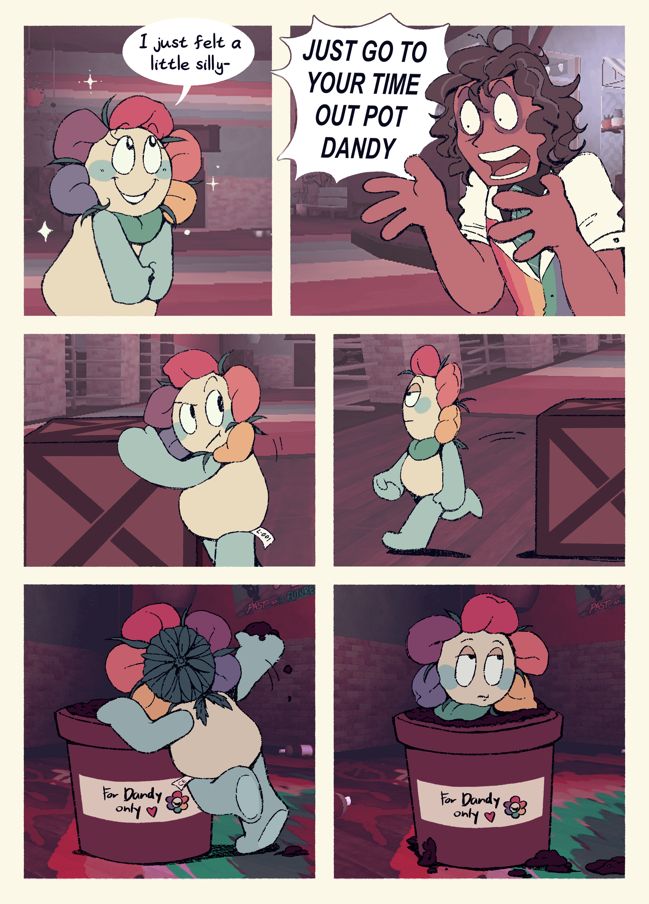 my contribution for the "Behind the Curtains" Dandy’s World fan zine