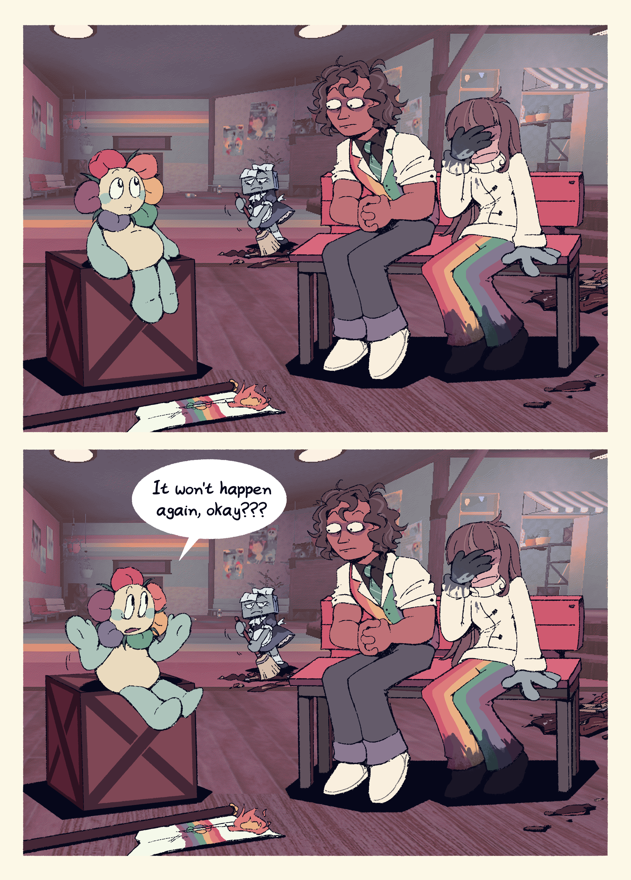my contribution for the "Behind the Curtains" Dandy’s World fan zine