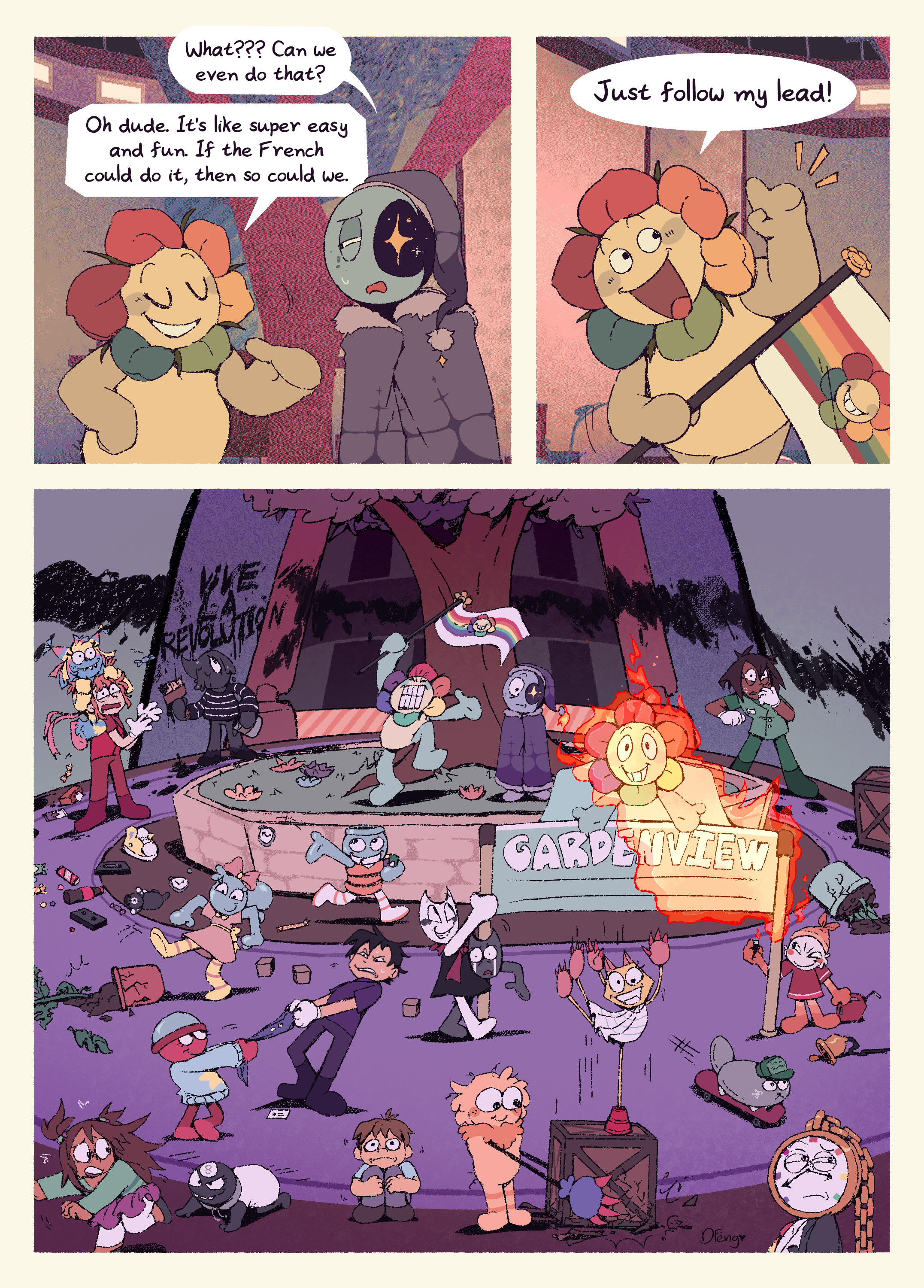 my contribution for the "Behind the Curtains" Dandy’s World fan zine