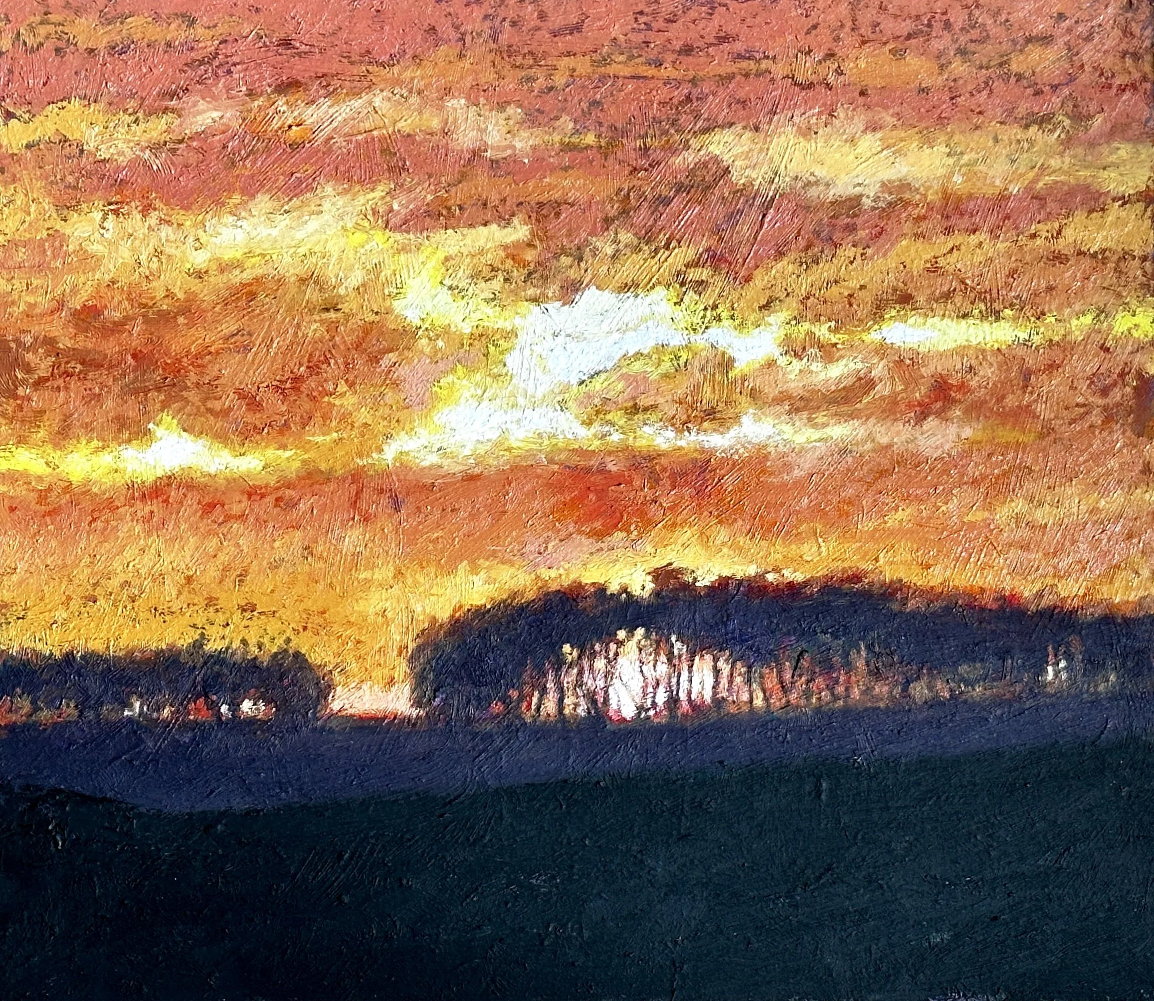 'Winter Sunset', oil on board, (30.5x35cm), 2026 (Available soon in shop)