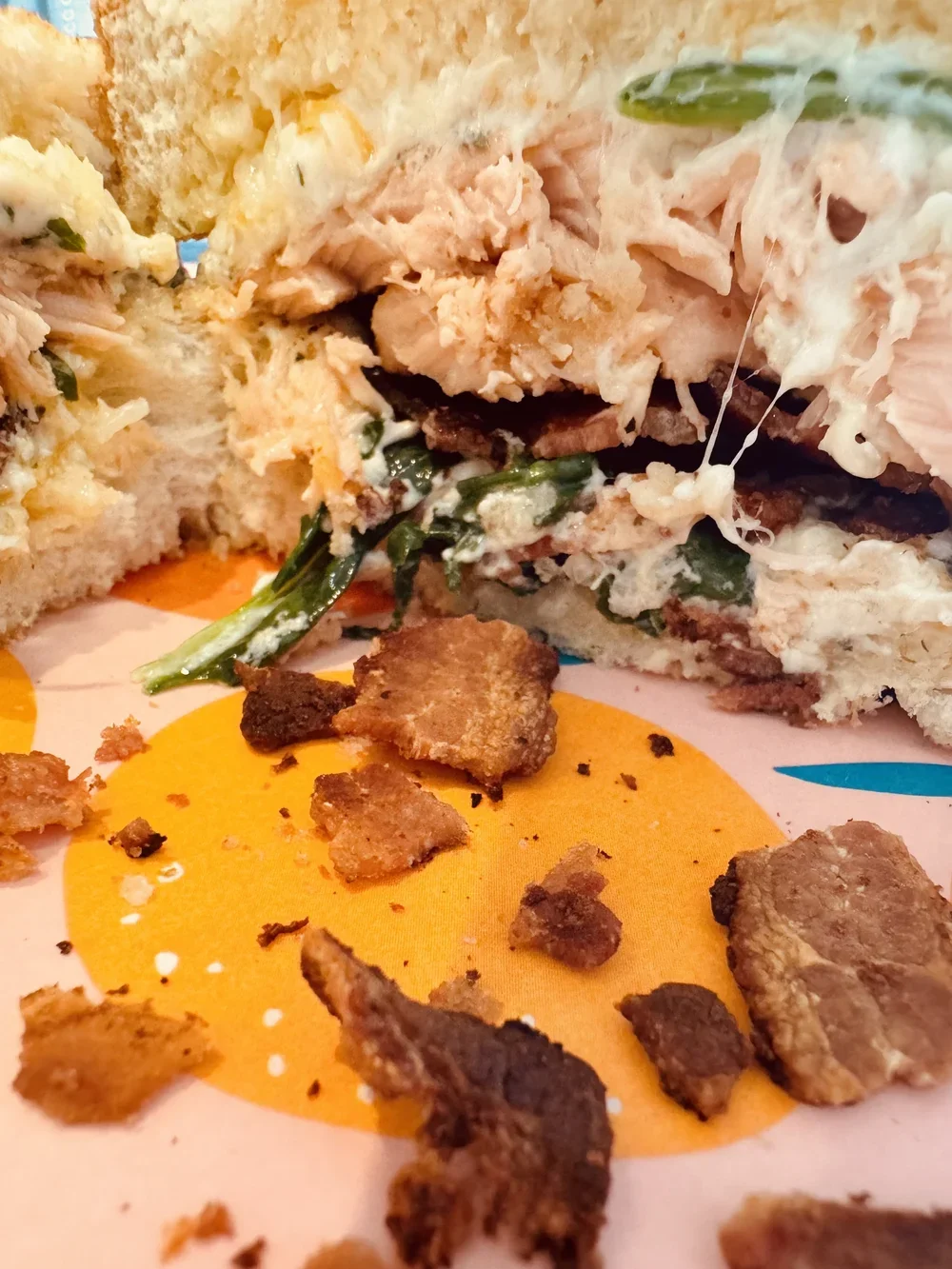 Easy Salmon Panini Recipe with Bacon and Creamy Spinach Sauce