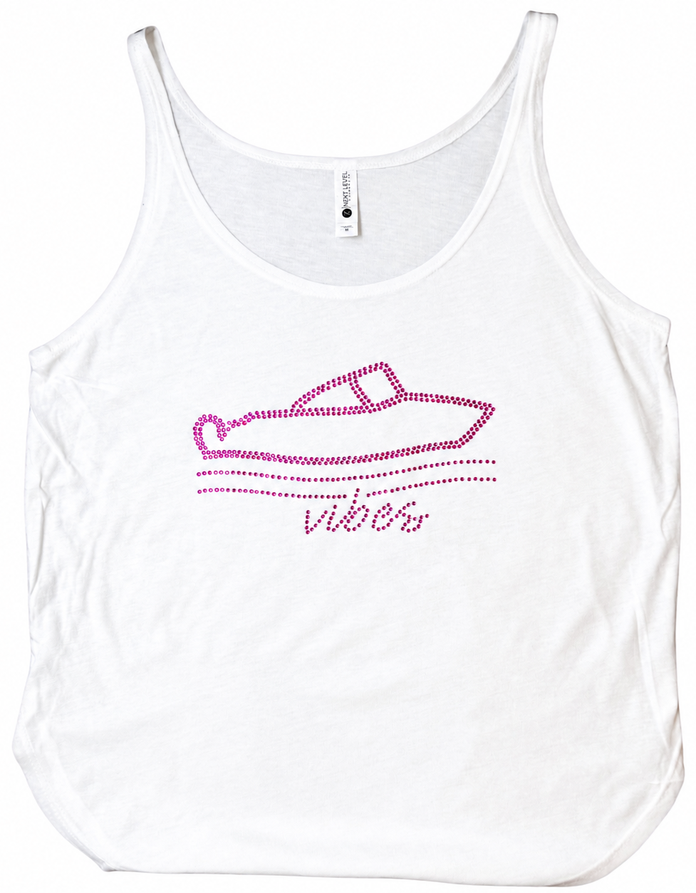 Boat Chic Rhinestone Outline | Ladies Flowy Tank